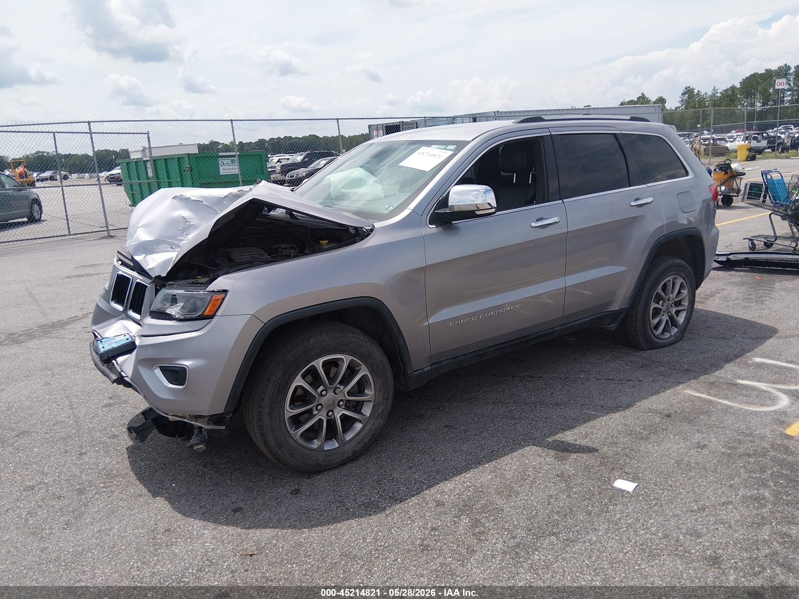2015 Jeep Grand Cherokee Limited Gray vin: 1C4RJFBG8FC712197