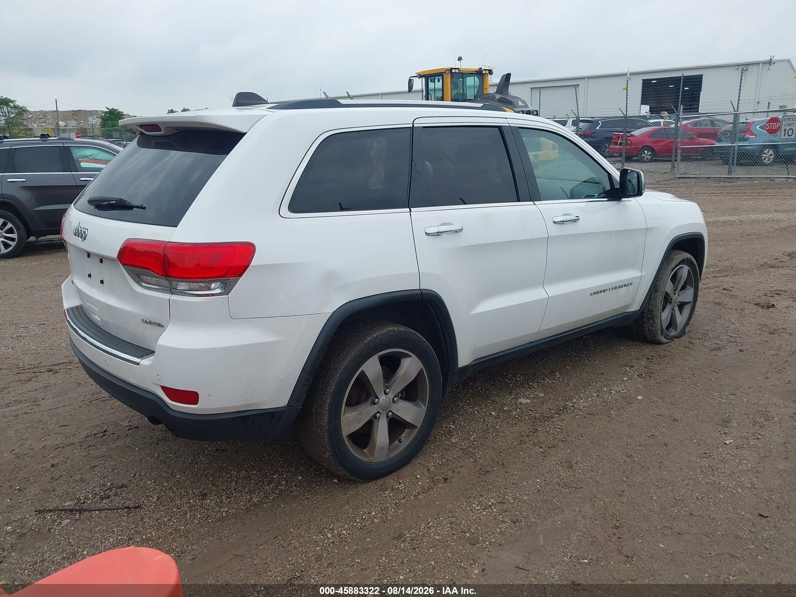 2015 Jeep Grand Cherokee Limited White vin: 1C4RJFBG8FC731879