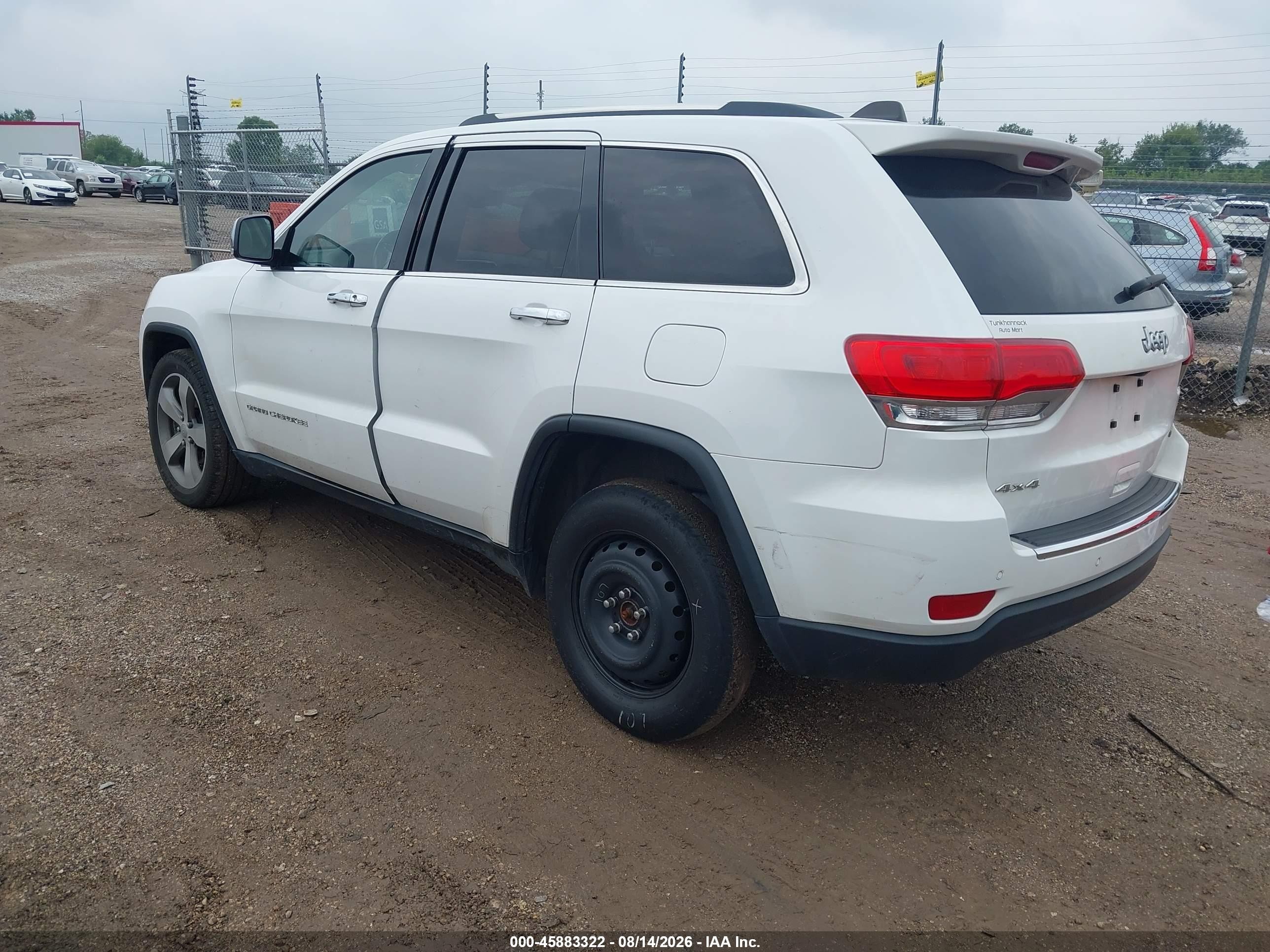 2015 Jeep Grand Cherokee Limited White vin: 1C4RJFBG8FC731879