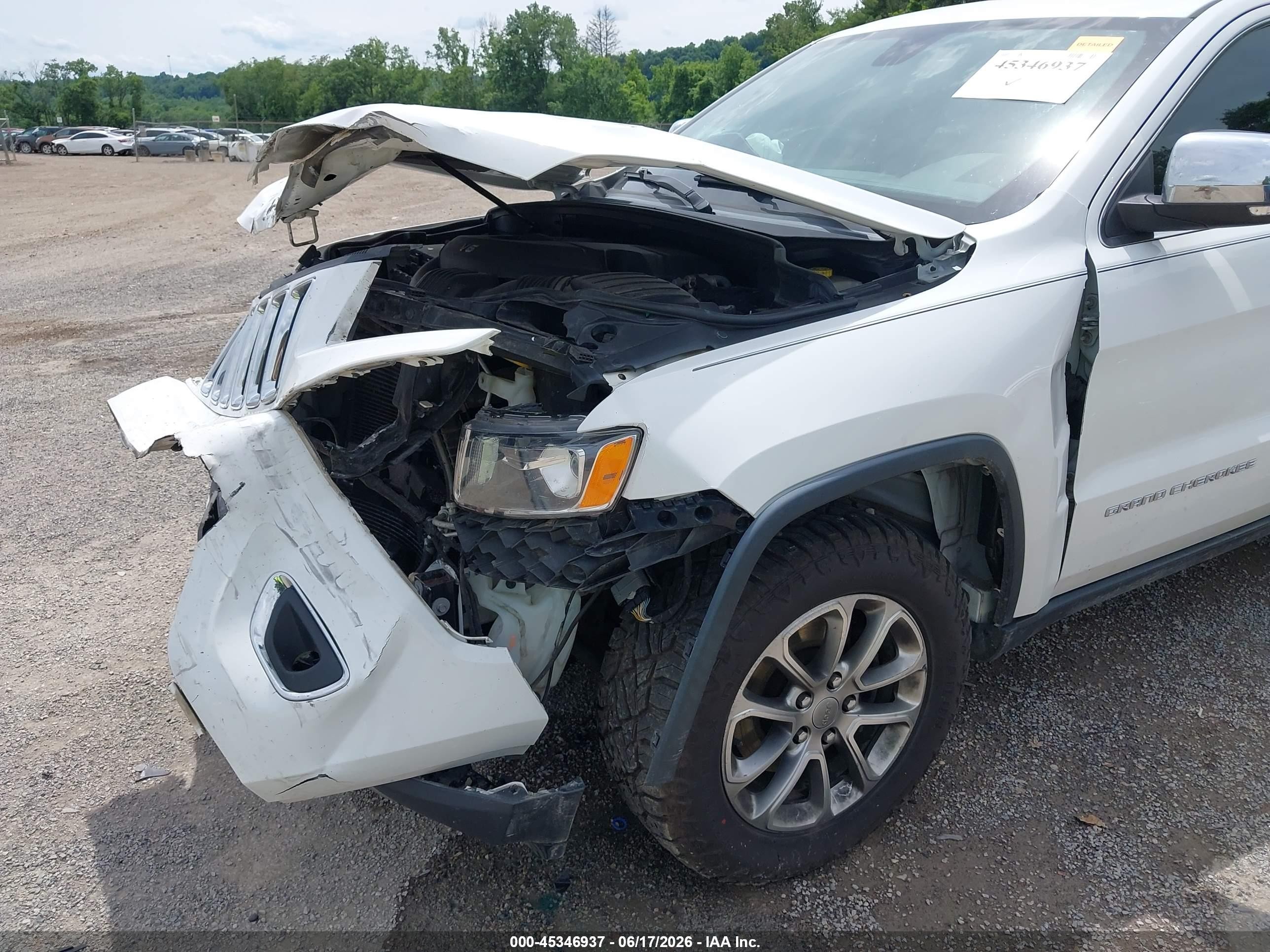 2015 Jeep Grand Cherokee Limited White vin: 1C4RJFBG8FC733552