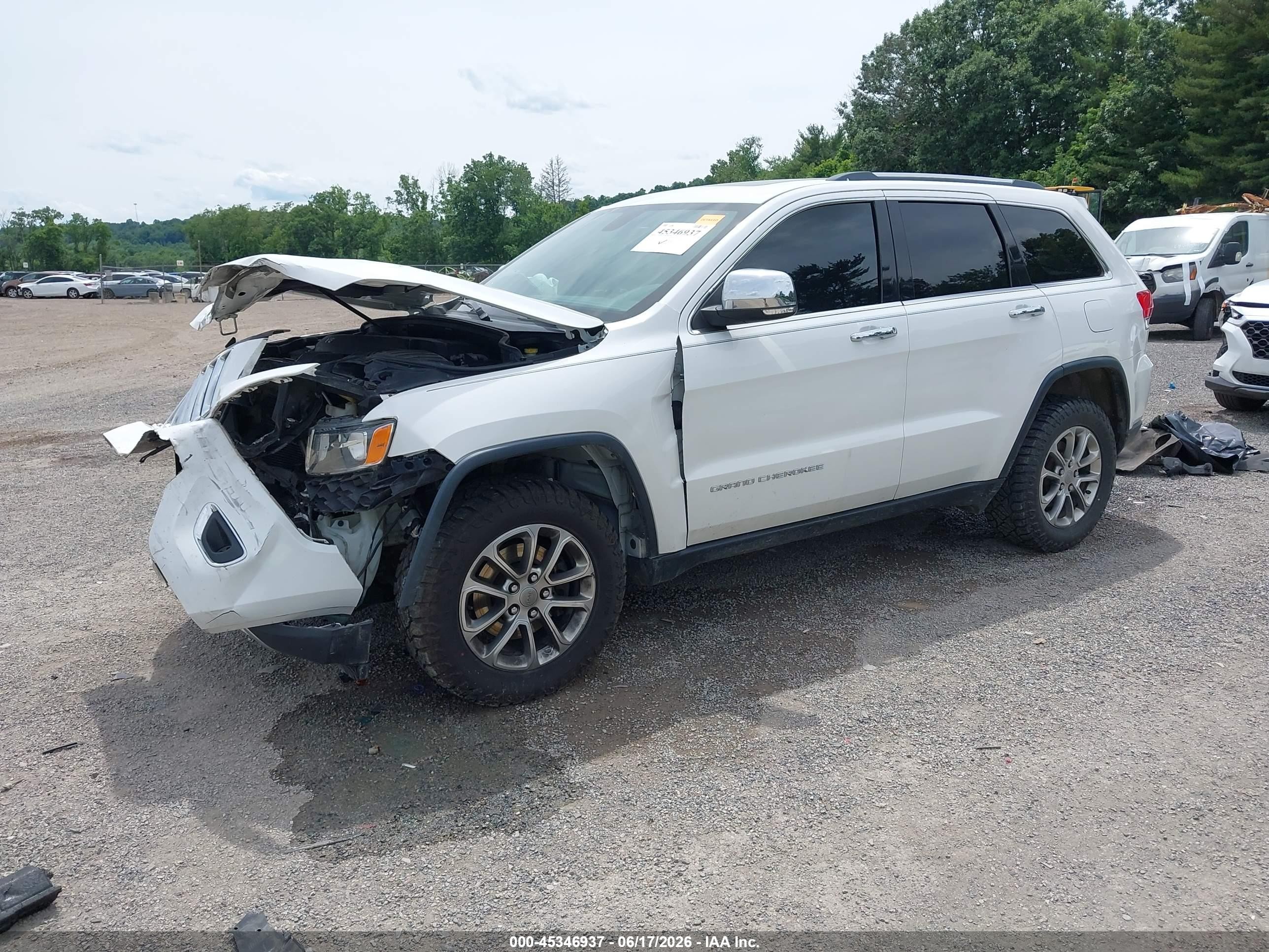 2015 Jeep Grand Cherokee Limited White vin: 1C4RJFBG8FC733552