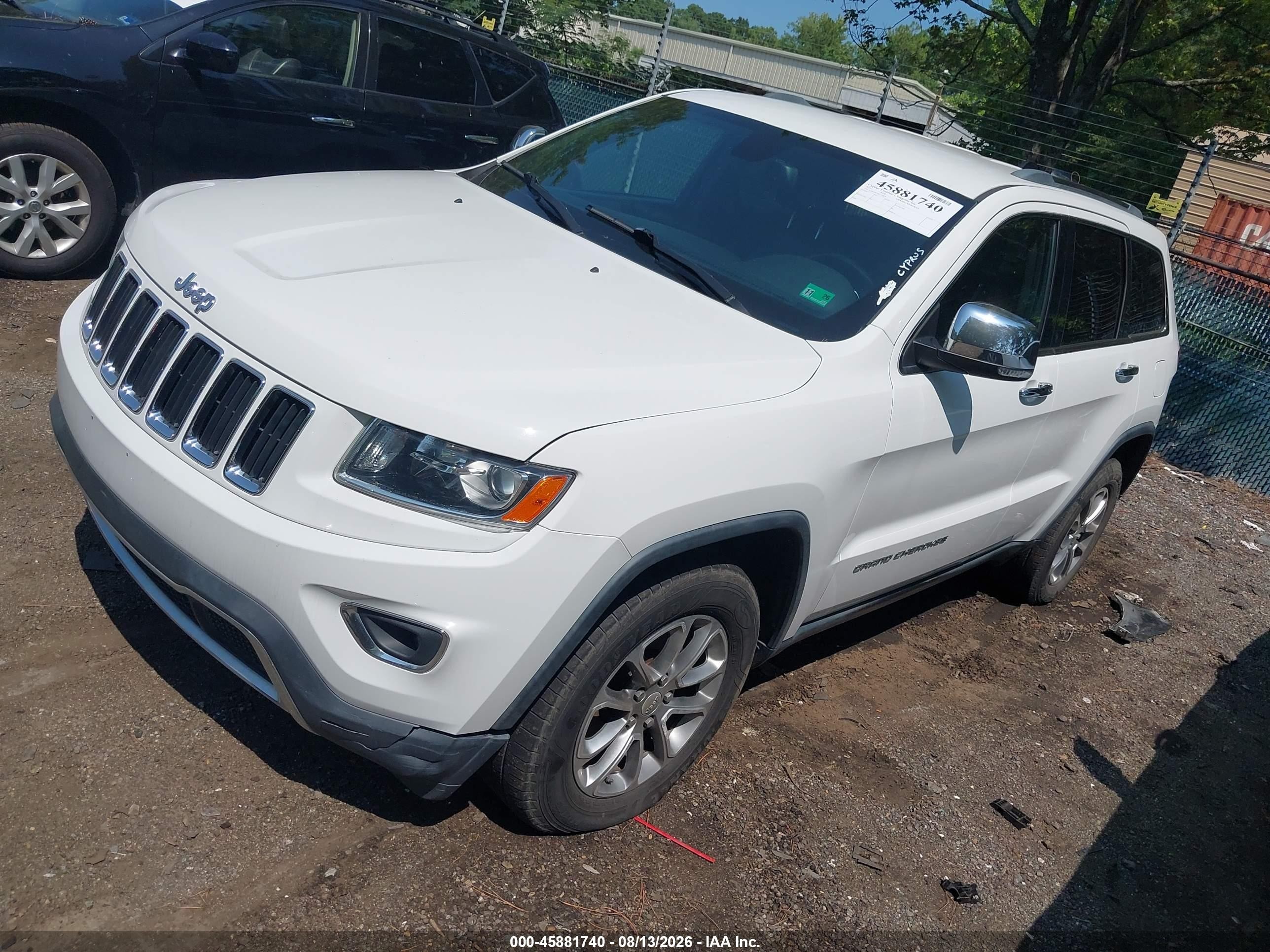 2015 Jeep Grand Cherokee Limited White vin: 1C4RJFBG8FC738878