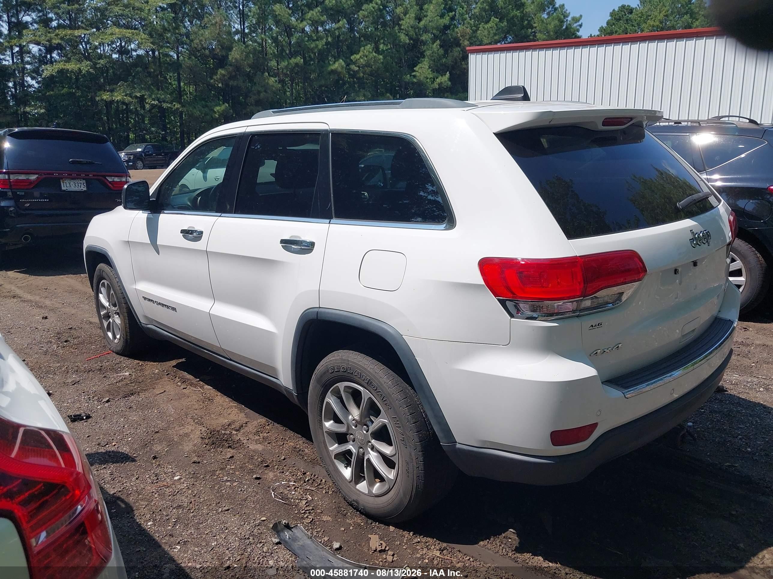 2015 Jeep Grand Cherokee Limited White vin: 1C4RJFBG8FC738878