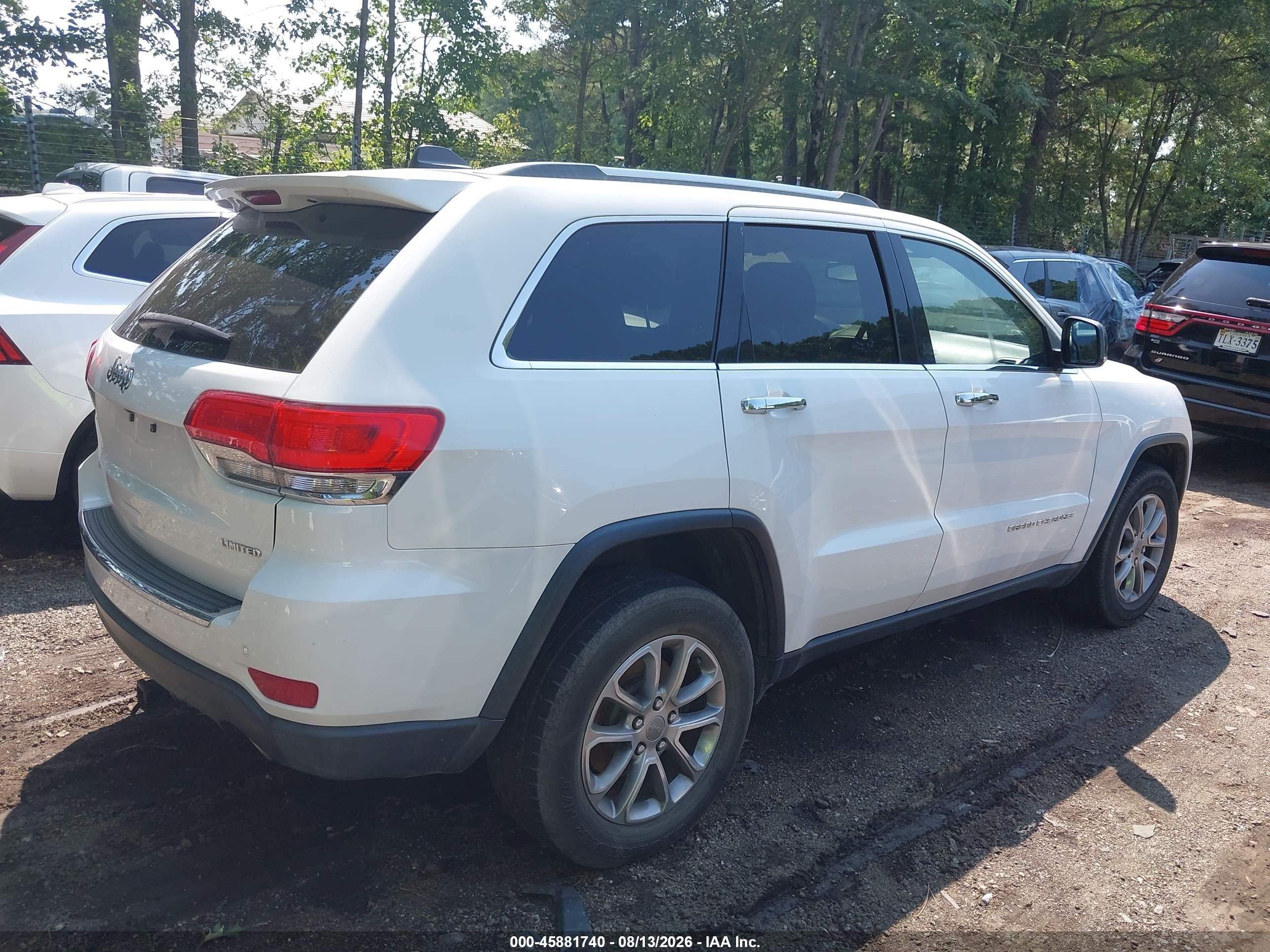 2015 Jeep Grand Cherokee Limited White vin: 1C4RJFBG8FC738878