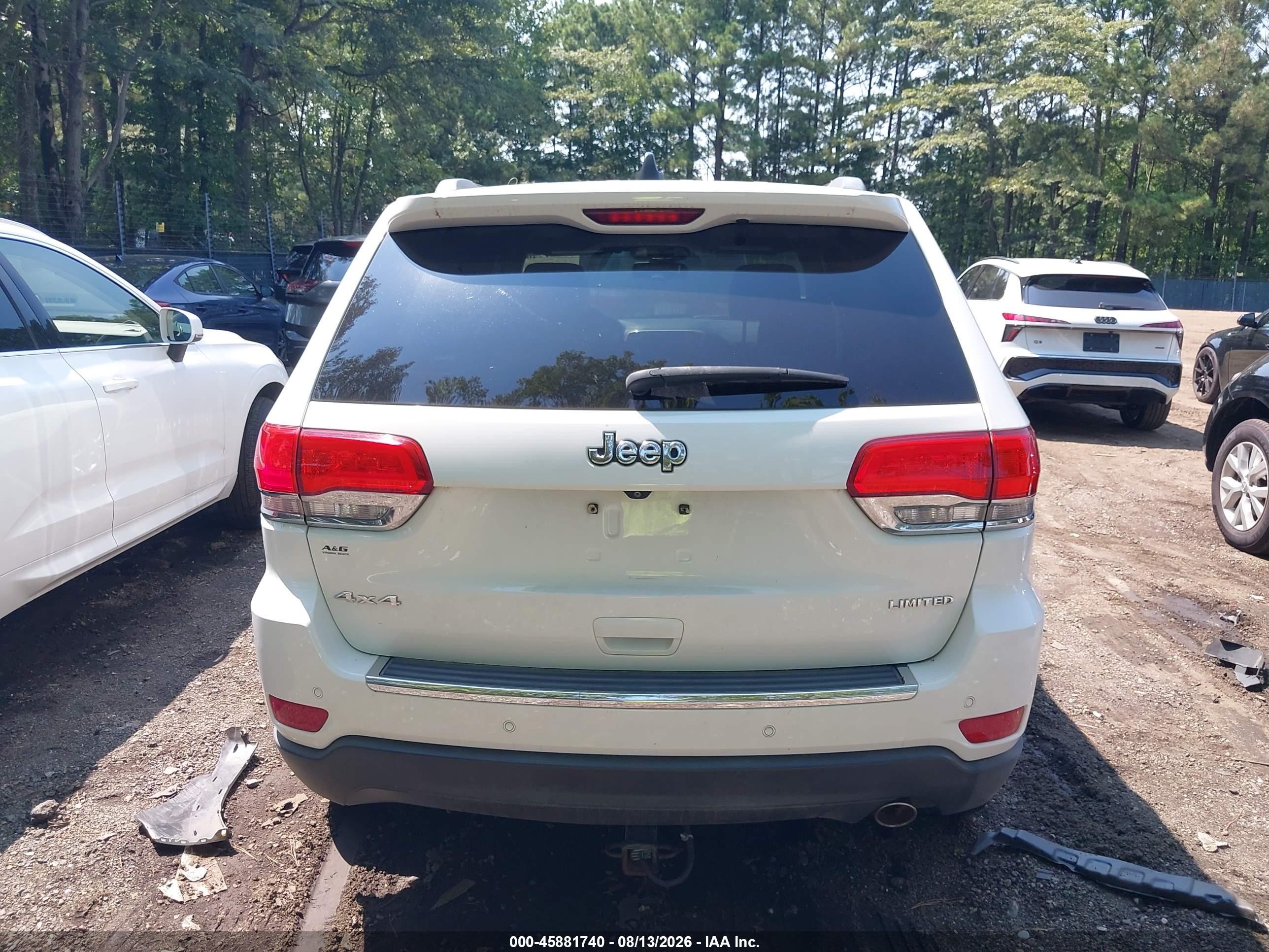 2015 Jeep Grand Cherokee Limited White vin: 1C4RJFBG8FC738878