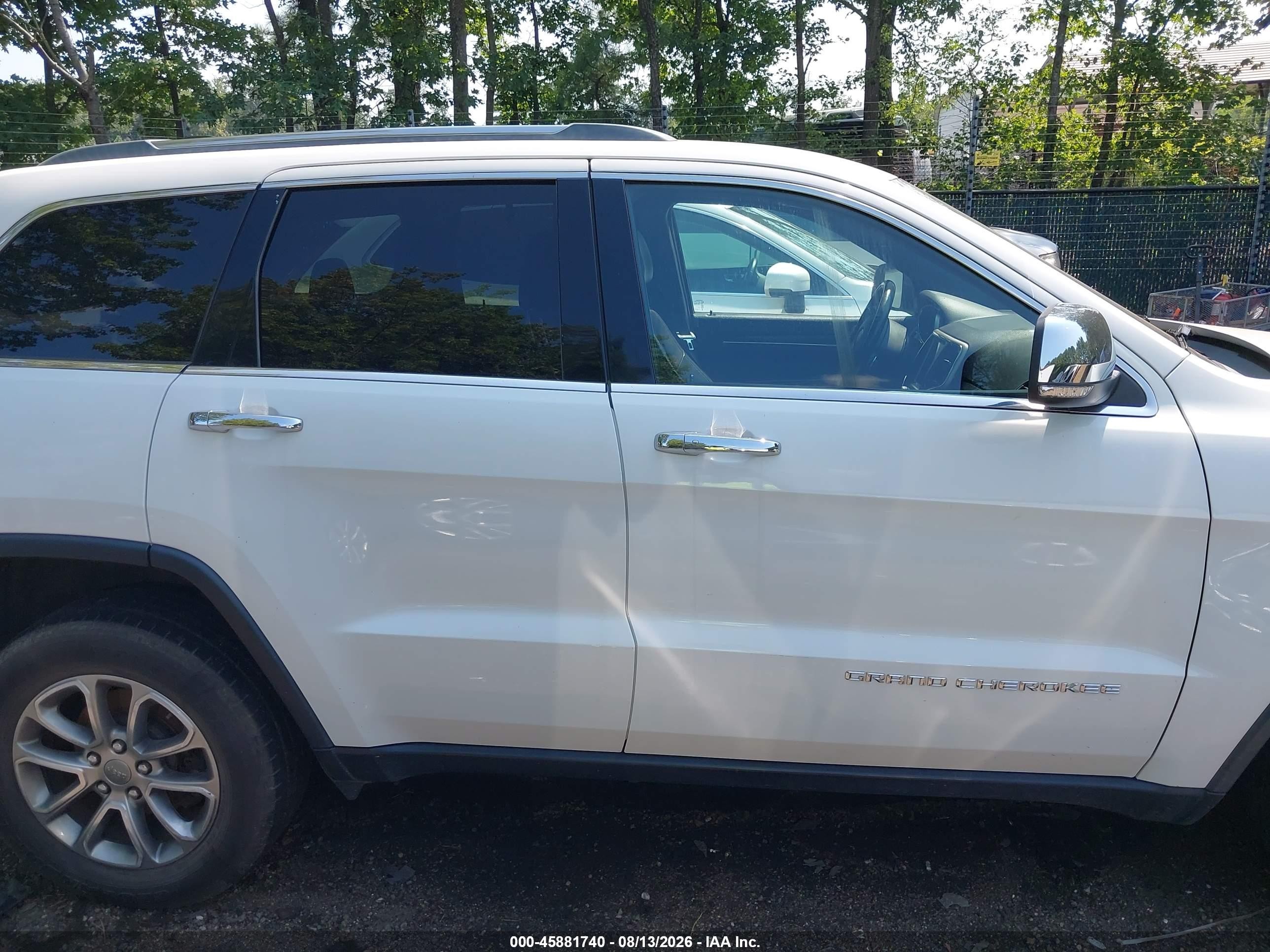 2015 Jeep Grand Cherokee Limited White vin: 1C4RJFBG8FC738878