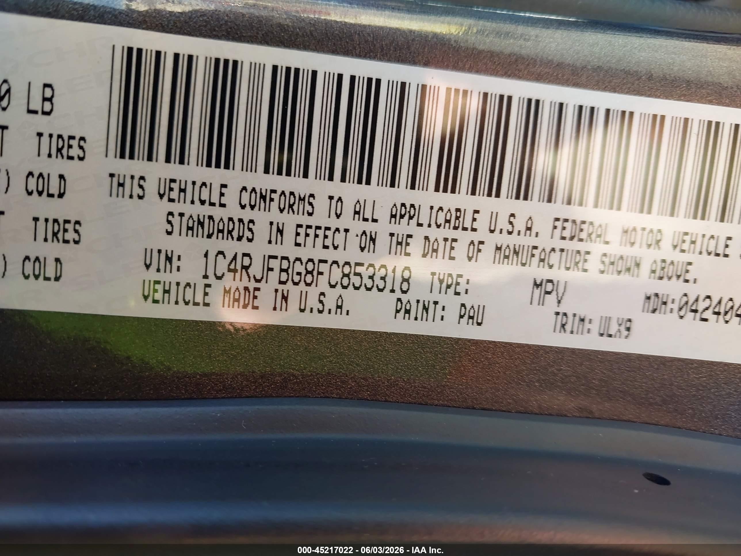 2015 Jeep Grand Cherokee Limited Черный vin: 1C4RJFBG8FC853318