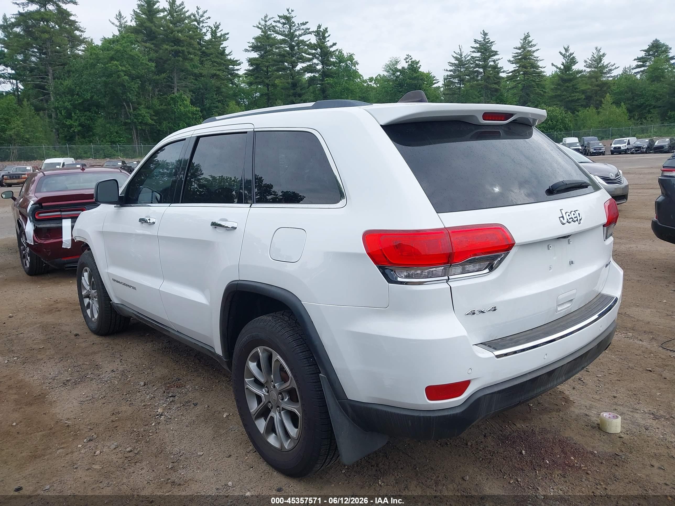 2015 Jeep Grand Cherokee Limited White vin: 1C4RJFBG8FC905479