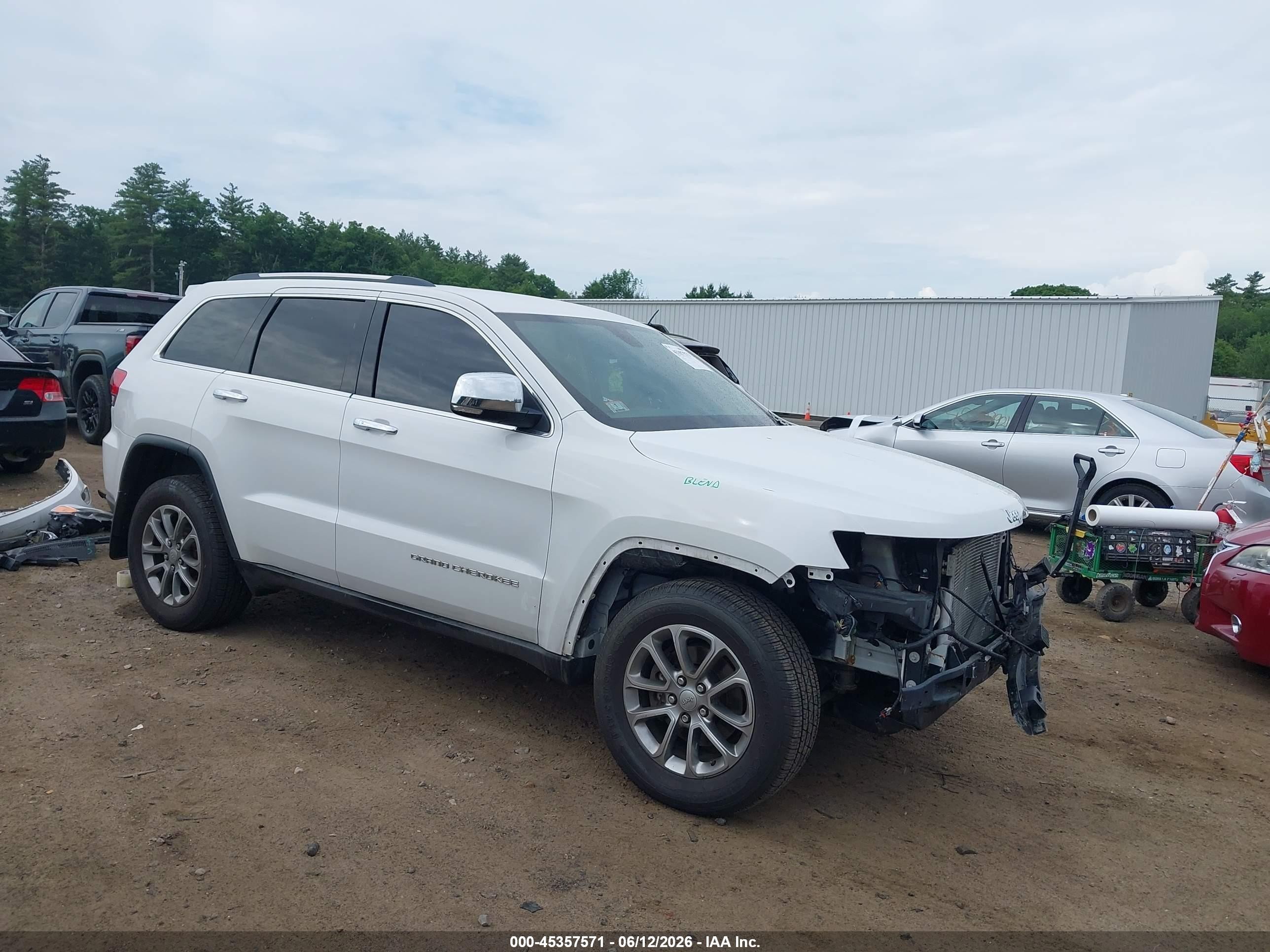 2015 Jeep Grand Cherokee Limited White vin: 1C4RJFBG8FC905479