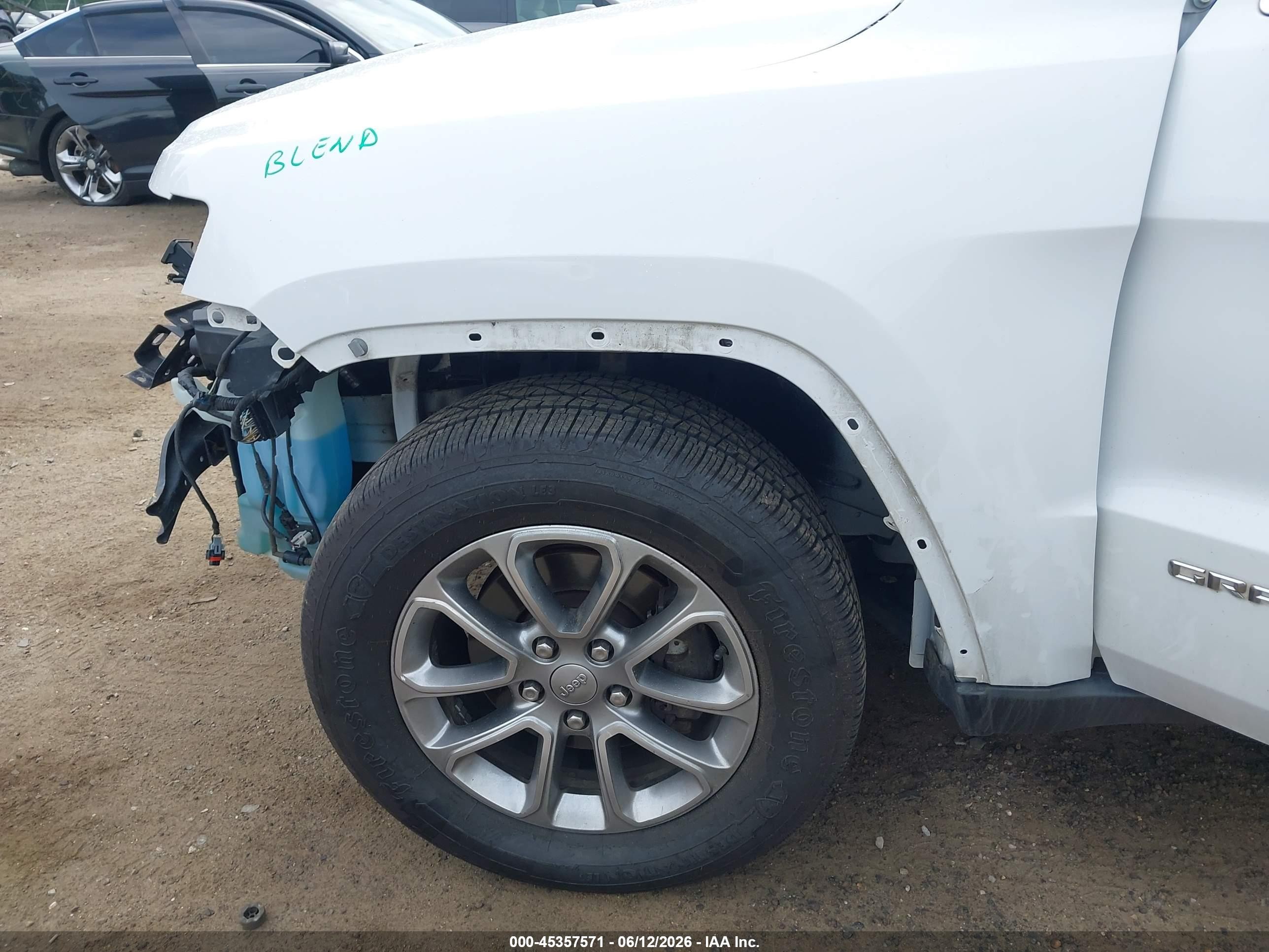 2015 Jeep Grand Cherokee Limited White vin: 1C4RJFBG8FC905479