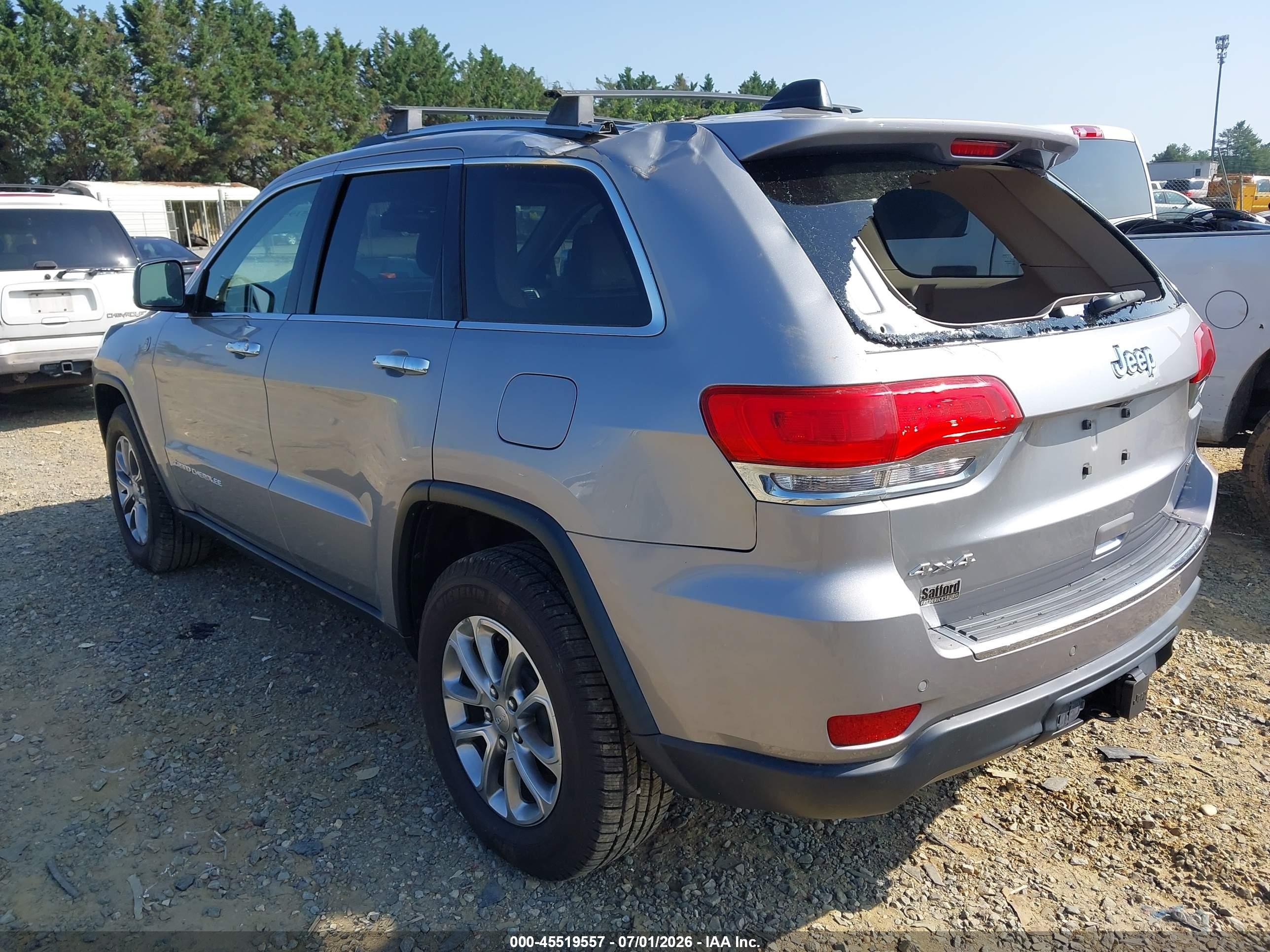 2015 Jeep Grand Cherokee Limited Silver vin: 1C4RJFBG8FC927322
