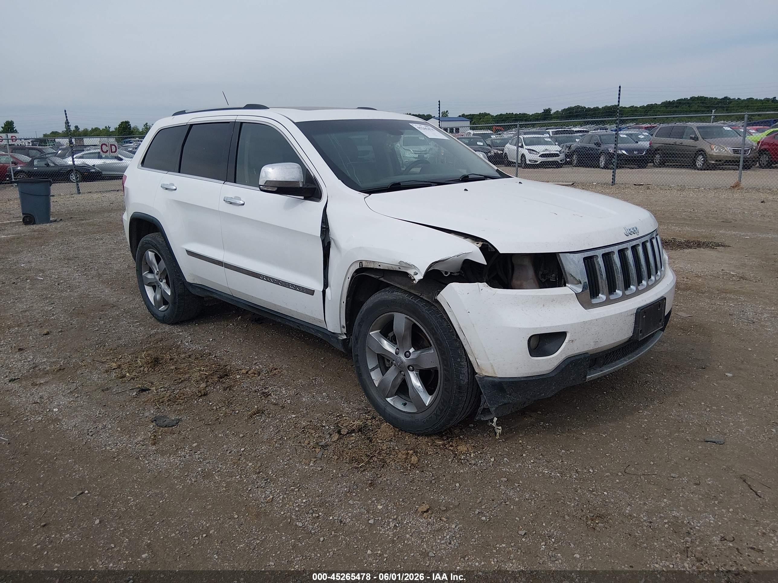 2013 Jeep Grand Cherokee Limited White vin: 1C4RJFBG9DC510997