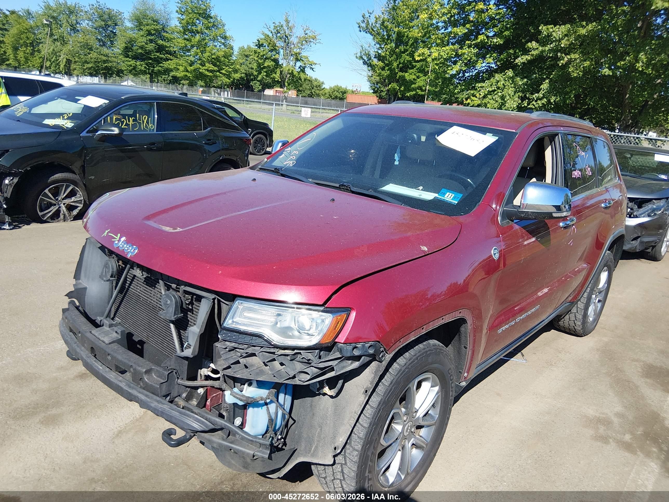 2014 Jeep Grand Cherokee Limited Красный vin: 1C4RJFBG9EC173409