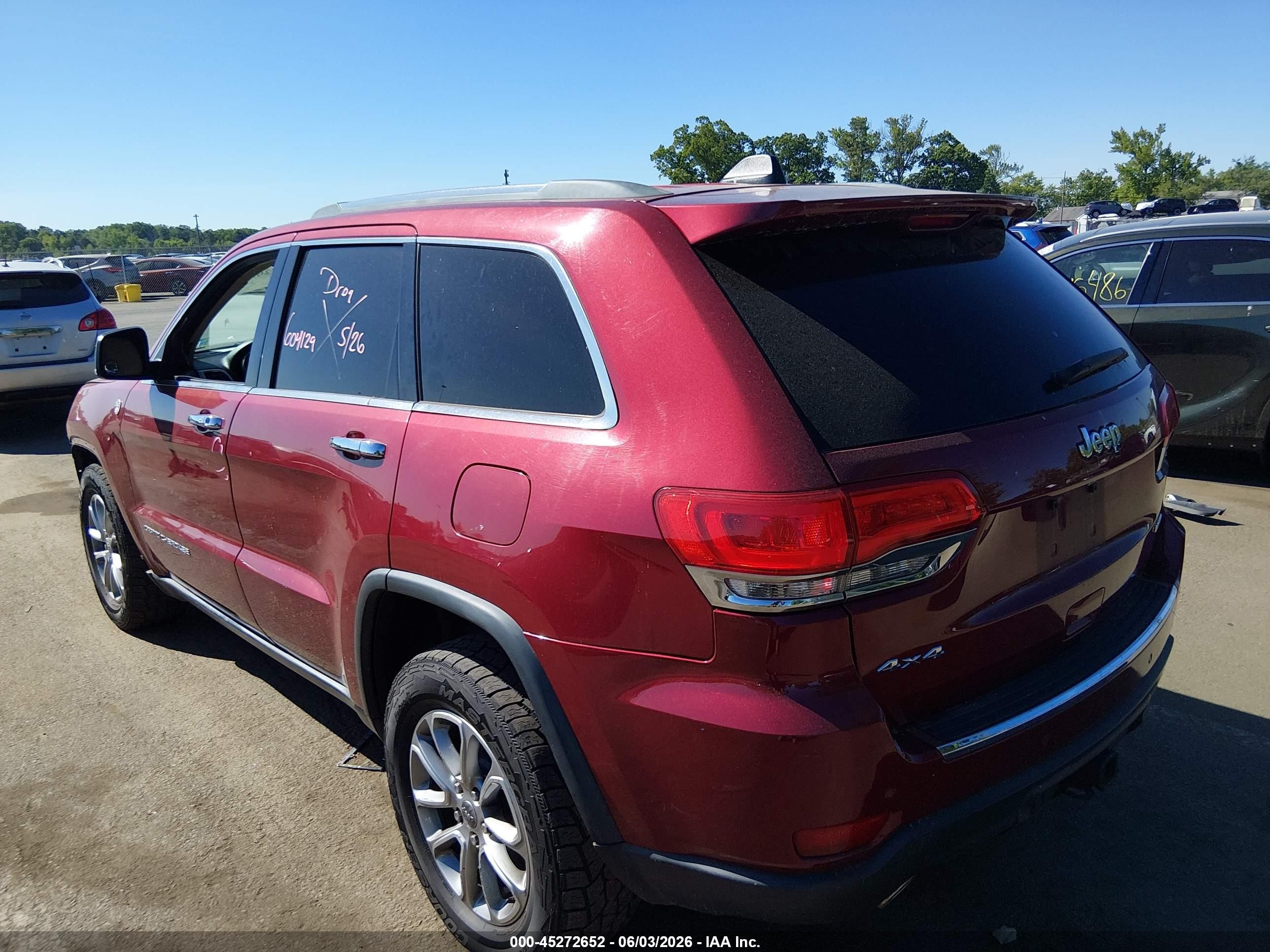 2014 Jeep Grand Cherokee Limited Красный vin: 1C4RJFBG9EC173409