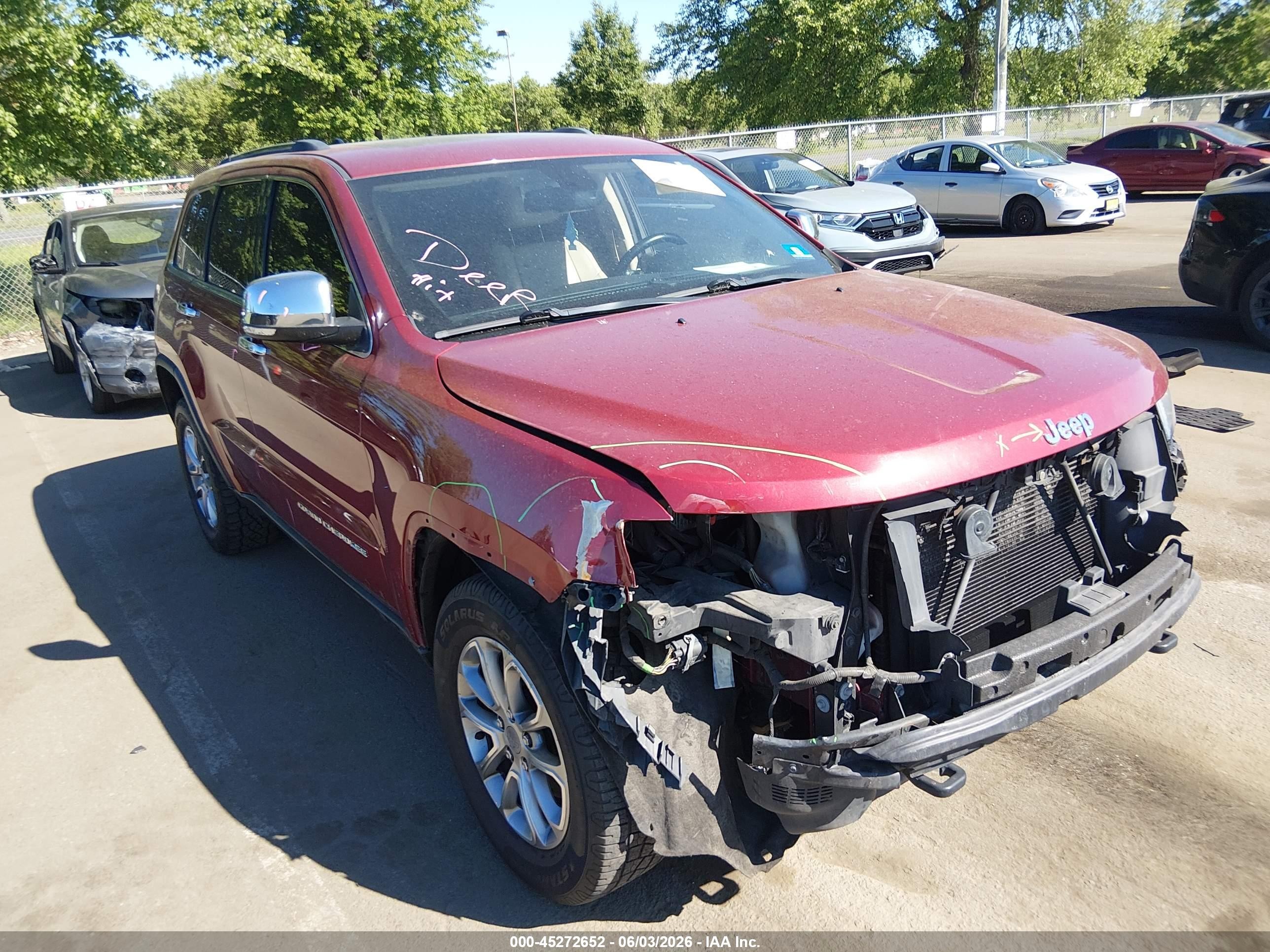 2014 Jeep Grand Cherokee Limited Red vin: 1C4RJFBG9EC173409