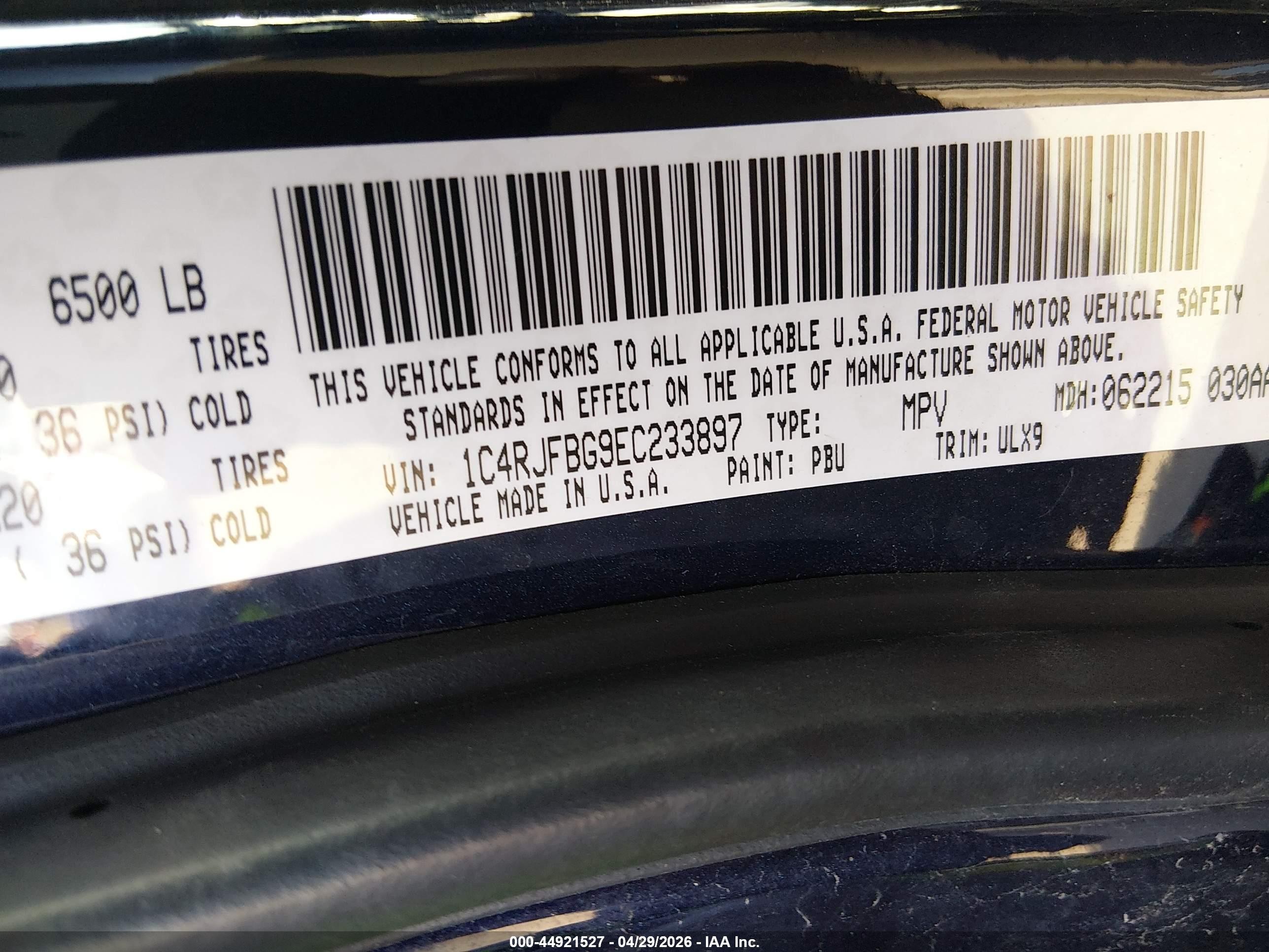 2014 Jeep Grand Cherokee Limited Navy vin: 1C4RJFBG9EC233897