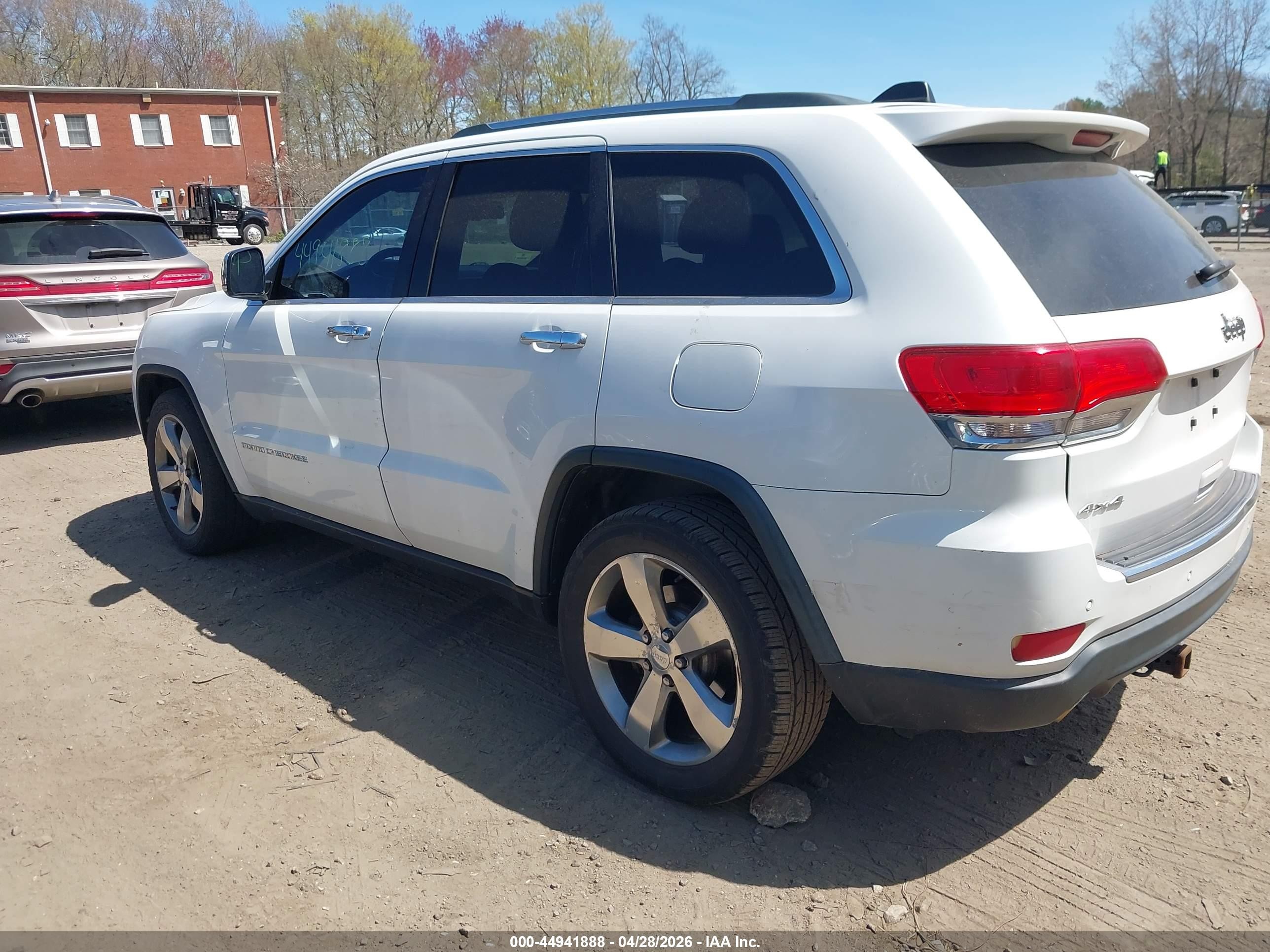 2014 Jeep Grand Cherokee Limited White vin: 1C4RJFBG9EC238792
