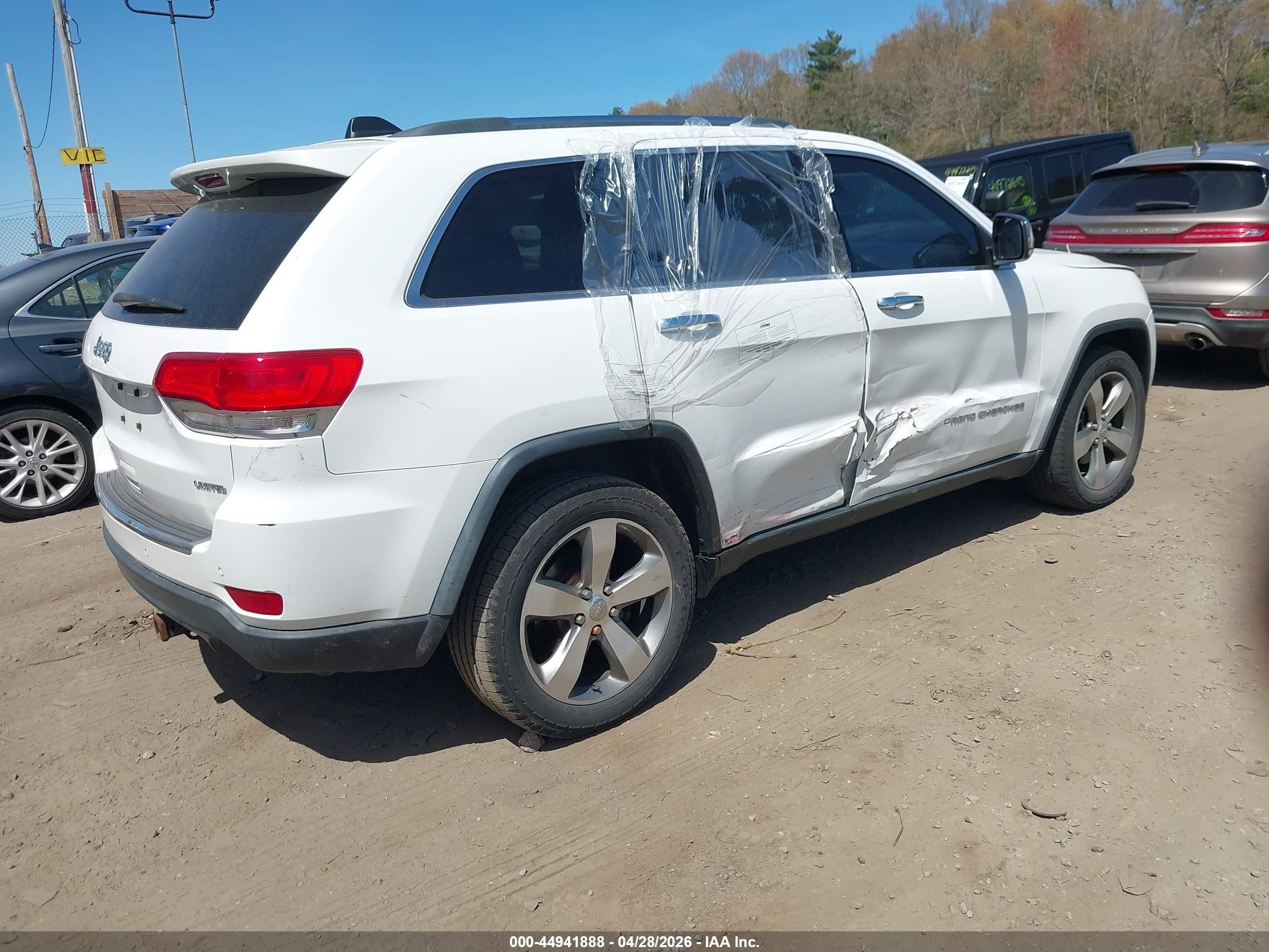 2014 Jeep Grand Cherokee Limited White vin: 1C4RJFBG9EC238792