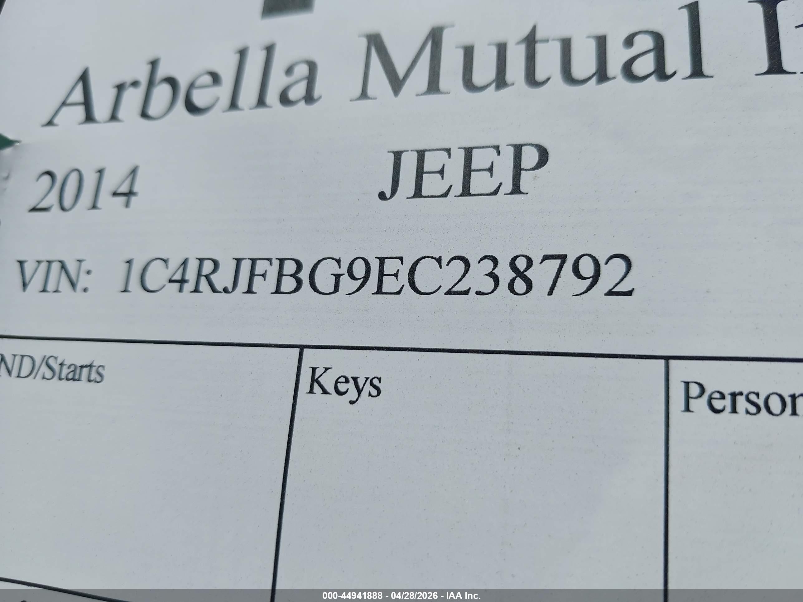 2014 Jeep Grand Cherokee Limited White vin: 1C4RJFBG9EC238792