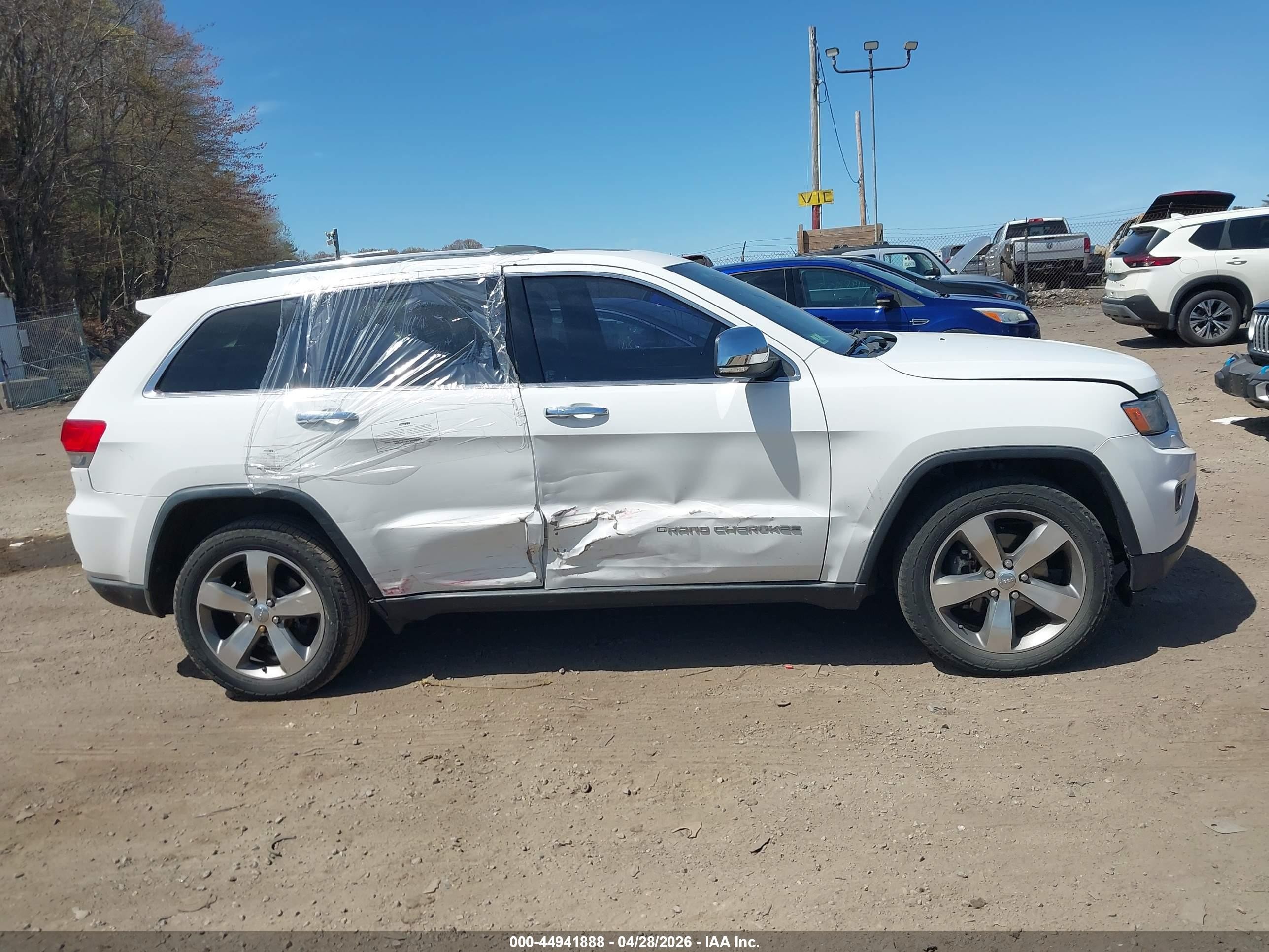 2014 Jeep Grand Cherokee Limited White vin: 1C4RJFBG9EC238792