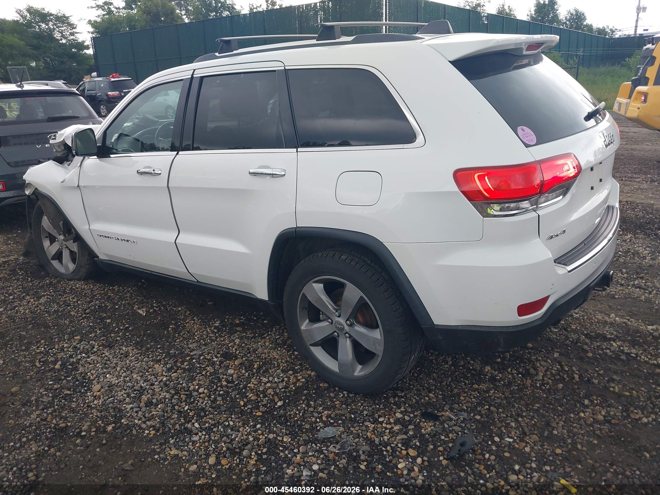 2014 Jeep Grand Cherokee Limited White vin: 1C4RJFBG9EC266513