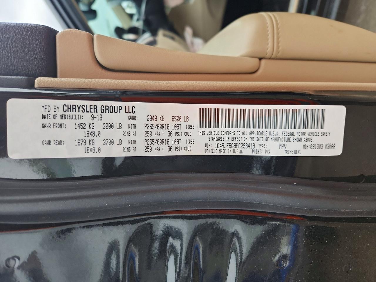 2014 Jeep Grand Cherokee Limited Black vin: 1C4RJFBG9EC293419