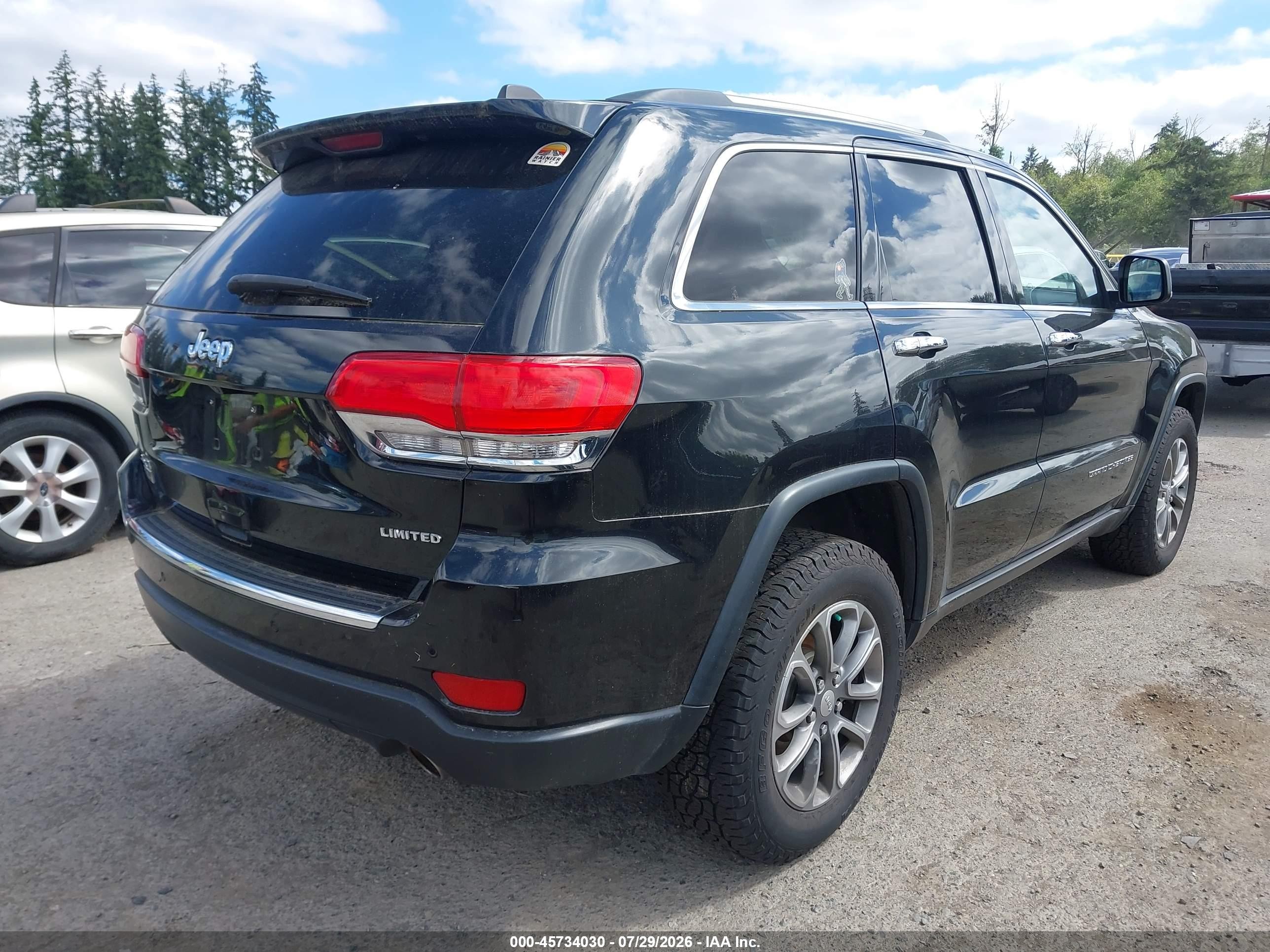 2014 Jeep Grand Cherokee Limited Black vin: 1C4RJFBG9EC327178