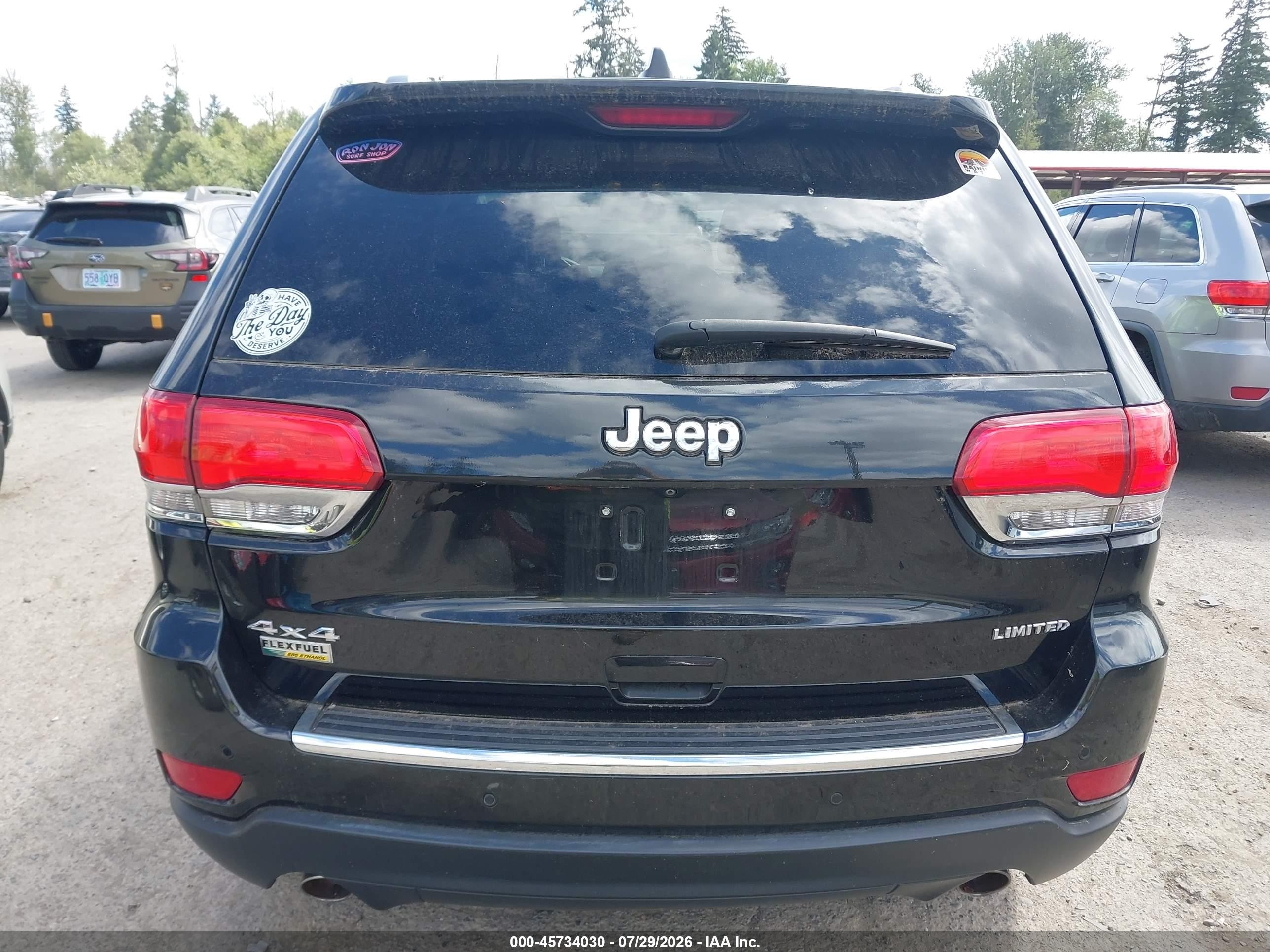 2014 Jeep Grand Cherokee Limited Black vin: 1C4RJFBG9EC327178