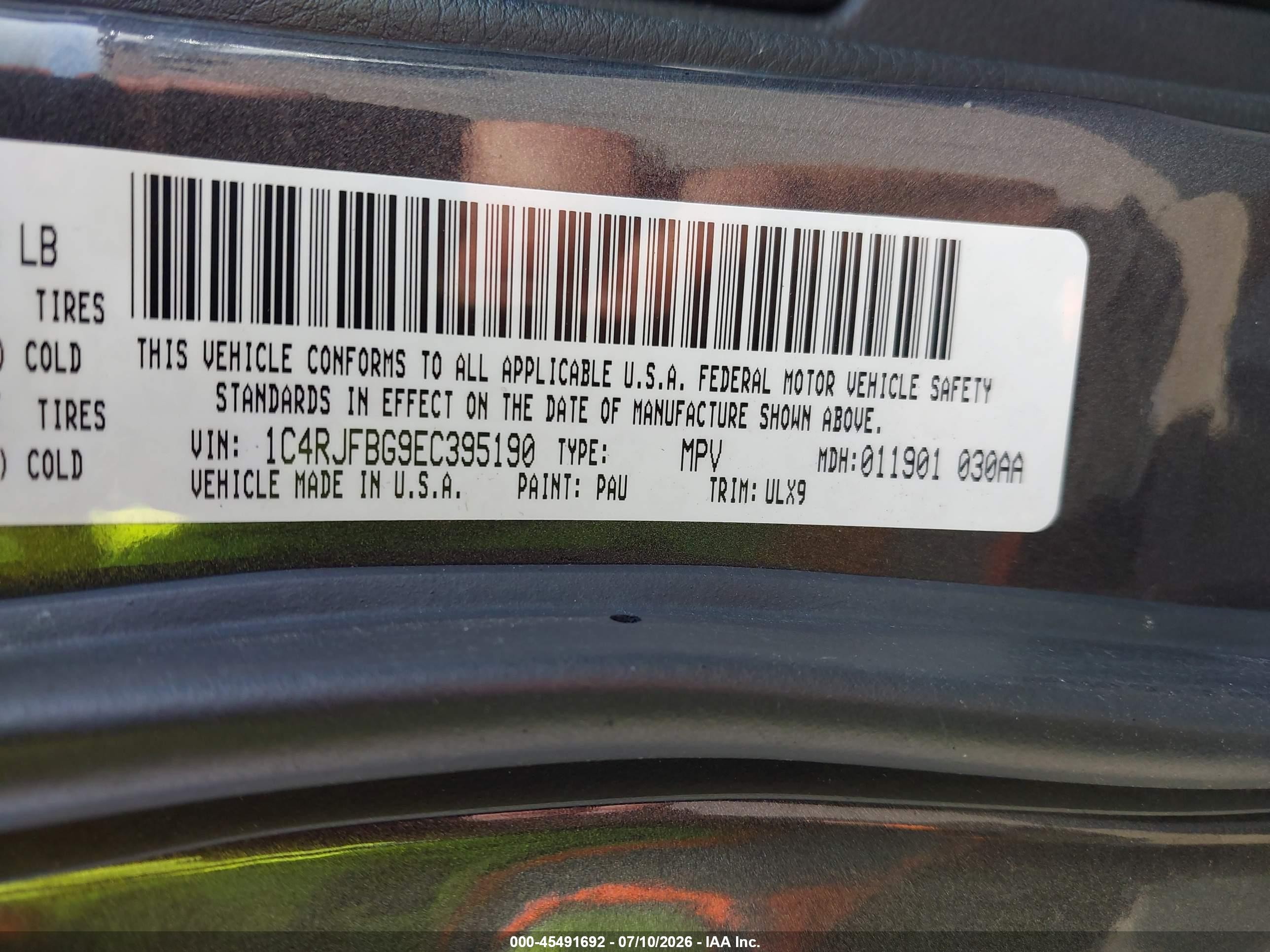 2014 Jeep Grand Cherokee Limited Black vin: 1C4RJFBG9EC395190