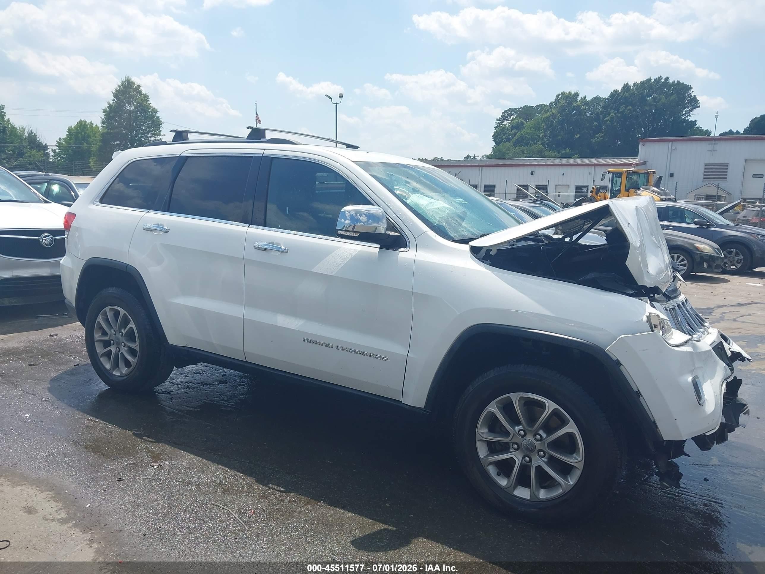 2014 Jeep Grand Cherokee Limited White vin: 1C4RJFBG9EC422534