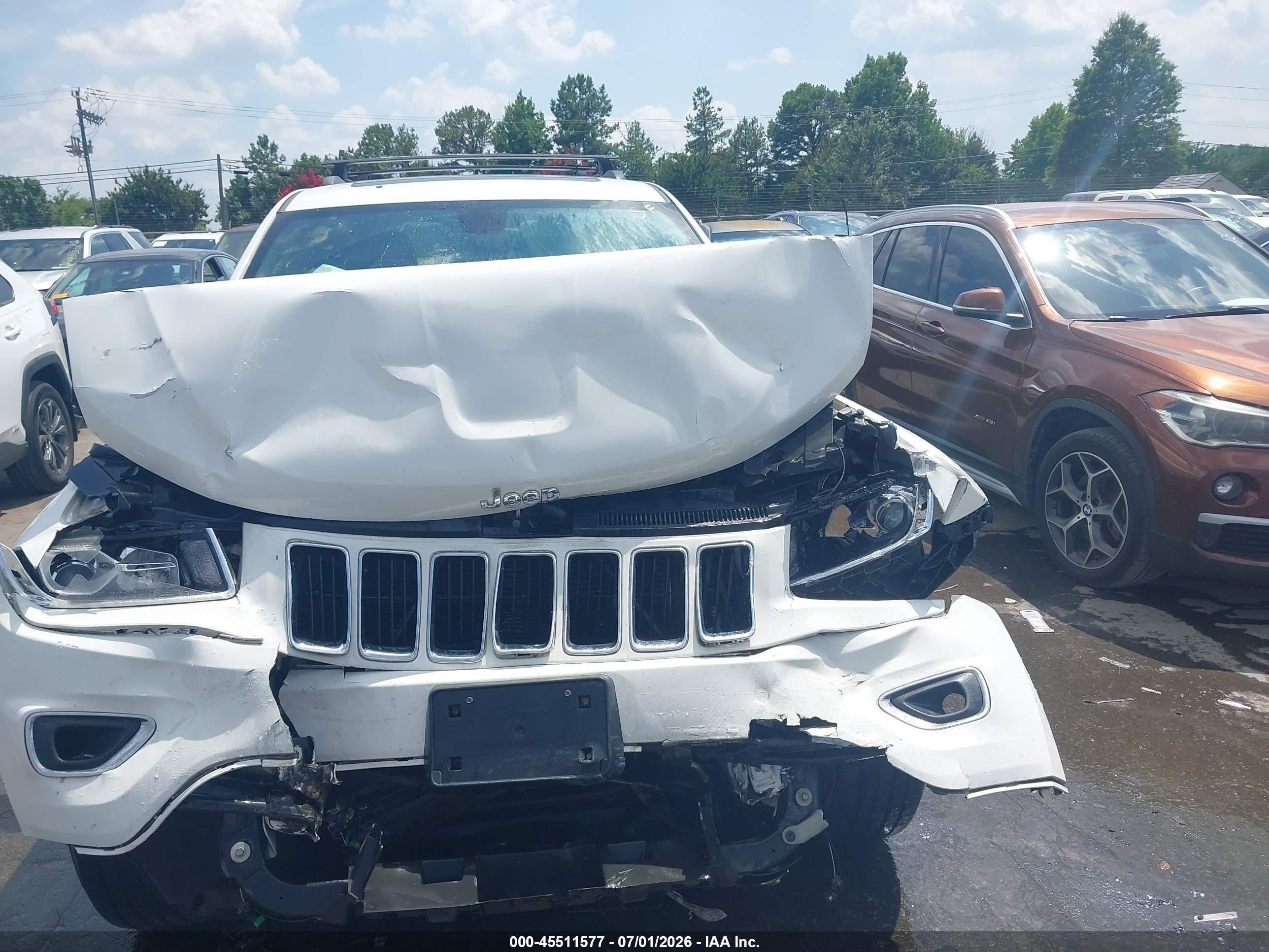2014 Jeep Grand Cherokee Limited White vin: 1C4RJFBG9EC422534
