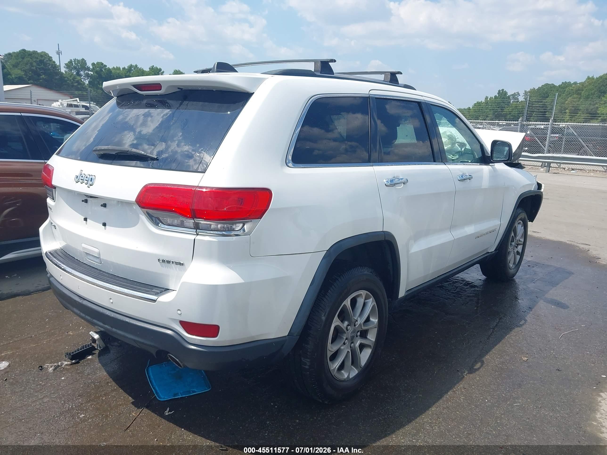2014 Jeep Grand Cherokee Limited White vin: 1C4RJFBG9EC422534