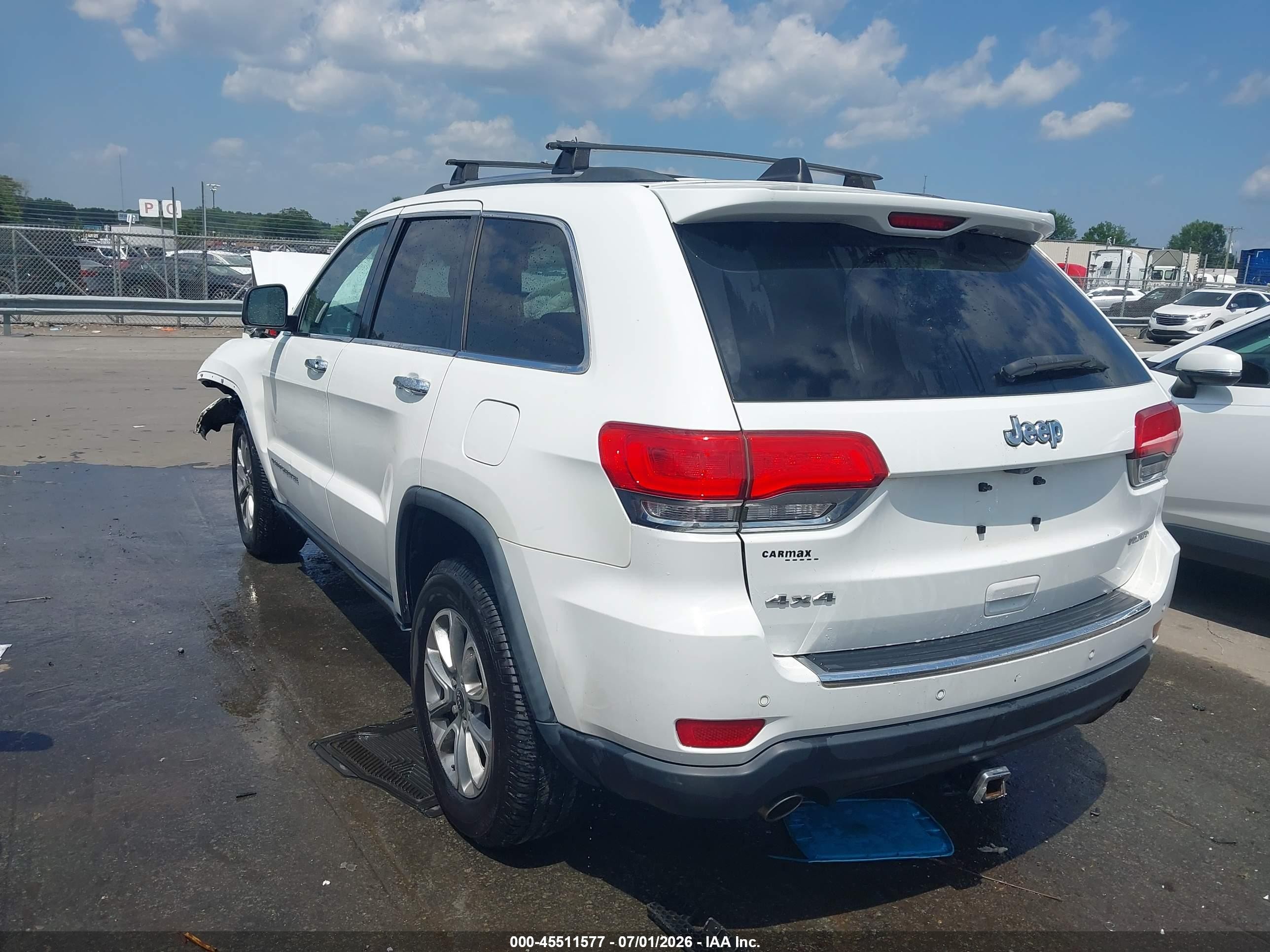 2014 Jeep Grand Cherokee Limited White vin: 1C4RJFBG9EC422534
