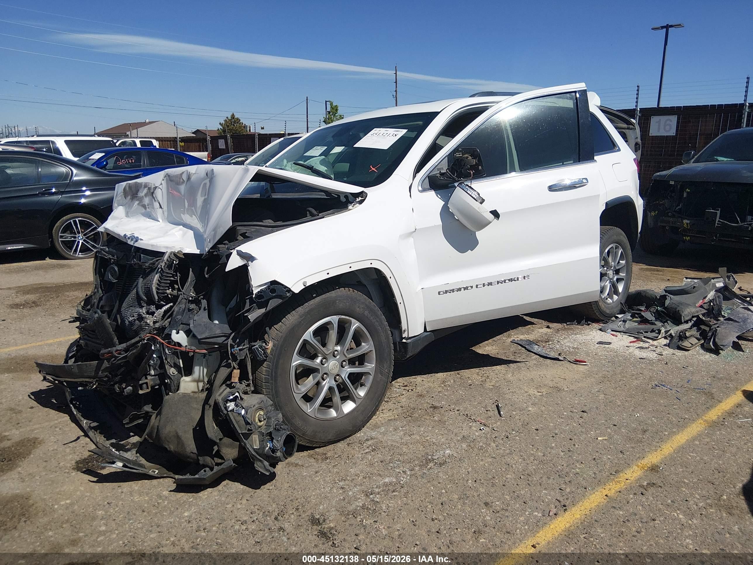 2014 Jeep Grand Cherokee Limited White vin: 1C4RJFBG9EC440371