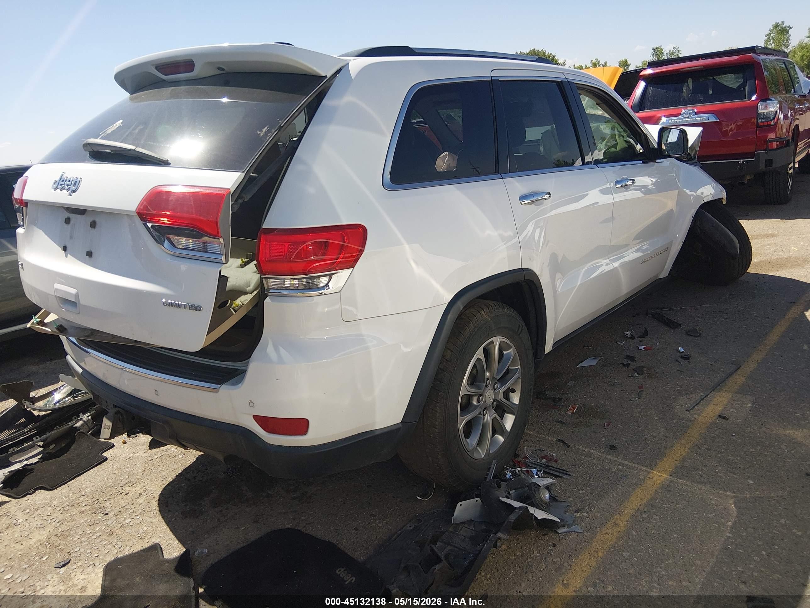 2014 Jeep Grand Cherokee Limited White vin: 1C4RJFBG9EC440371