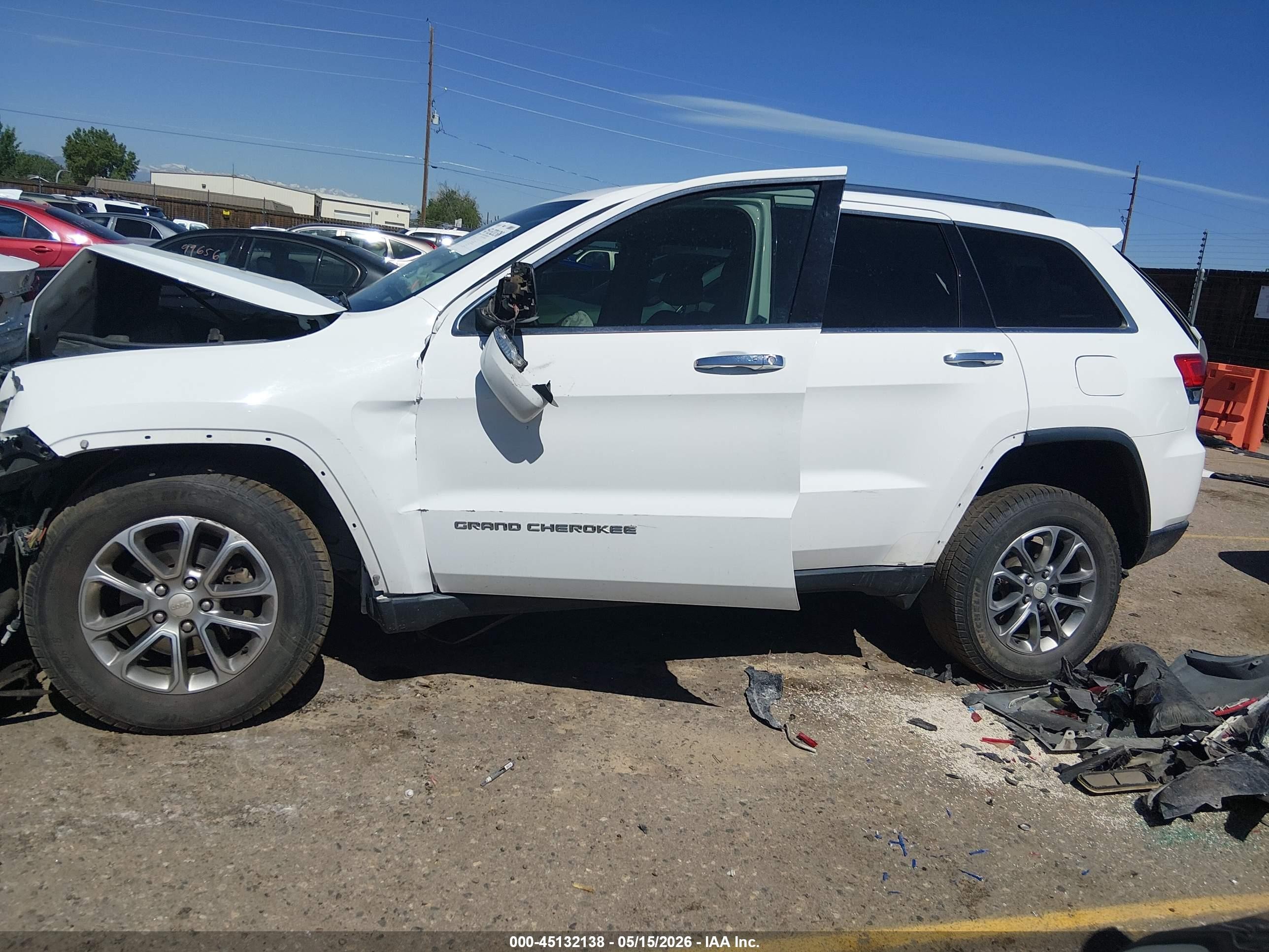 2014 Jeep Grand Cherokee Limited White vin: 1C4RJFBG9EC440371