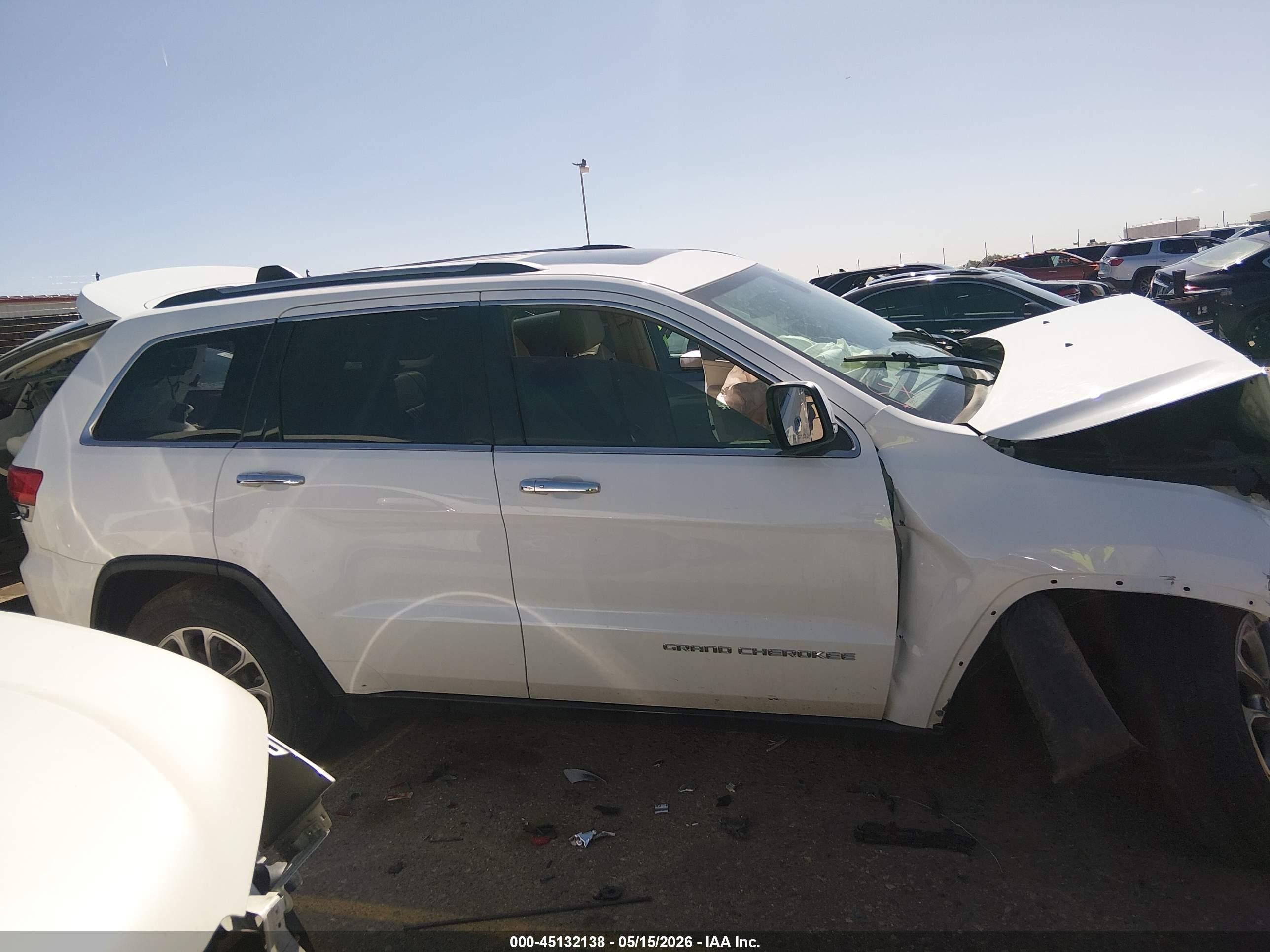 2014 Jeep Grand Cherokee Limited White vin: 1C4RJFBG9EC440371