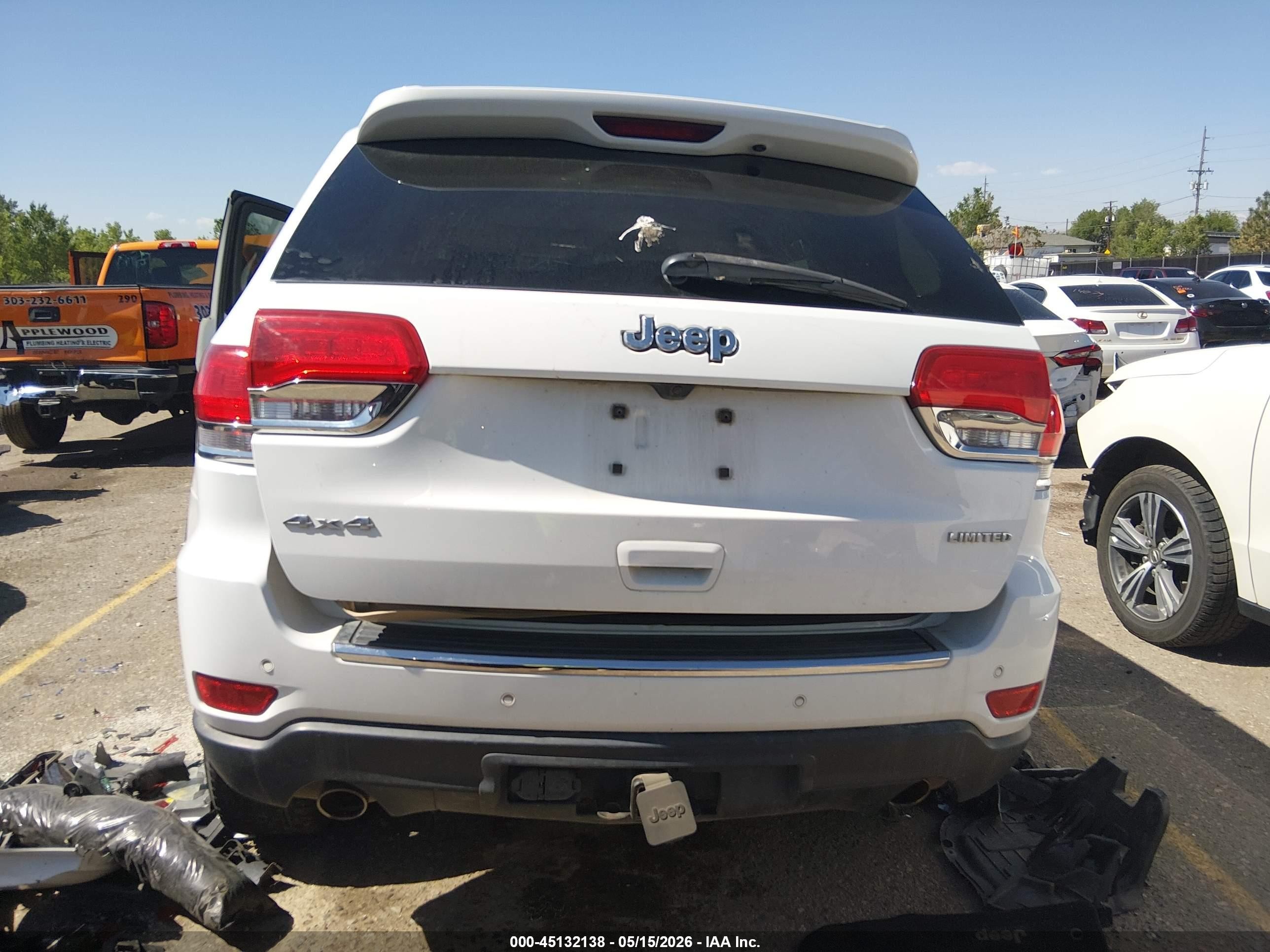 2014 Jeep Grand Cherokee Limited White vin: 1C4RJFBG9EC440371