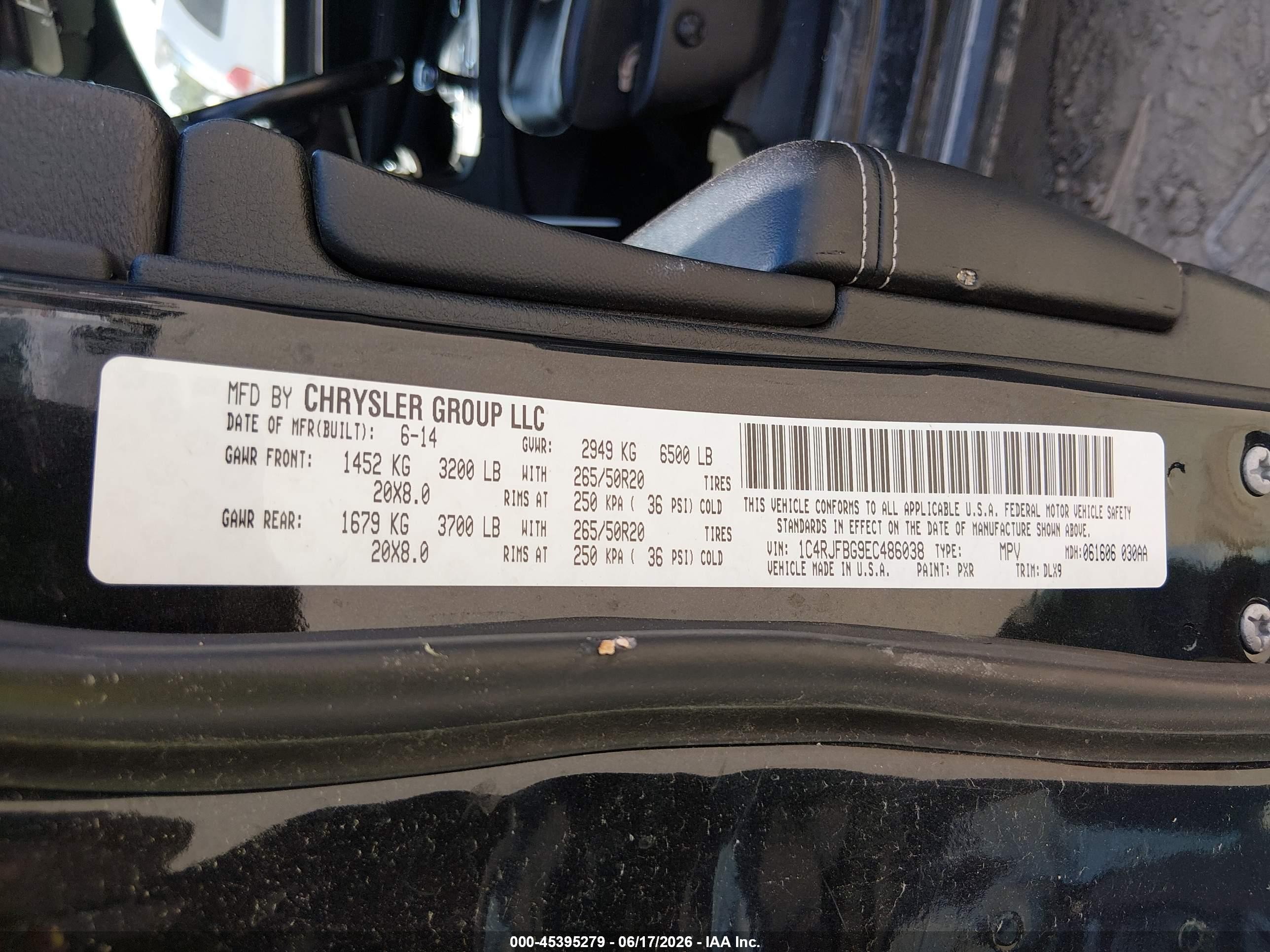 2014 Jeep Grand Cherokee Limited Black vin: 1C4RJFBG9EC486038
