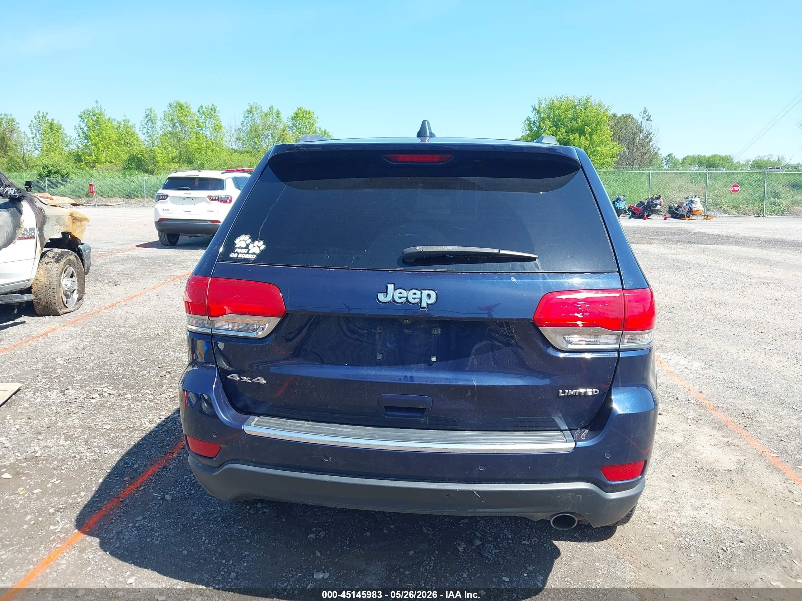 2015 Jeep Grand Cherokee Limited Blue vin: 1C4RJFBG9FC136457