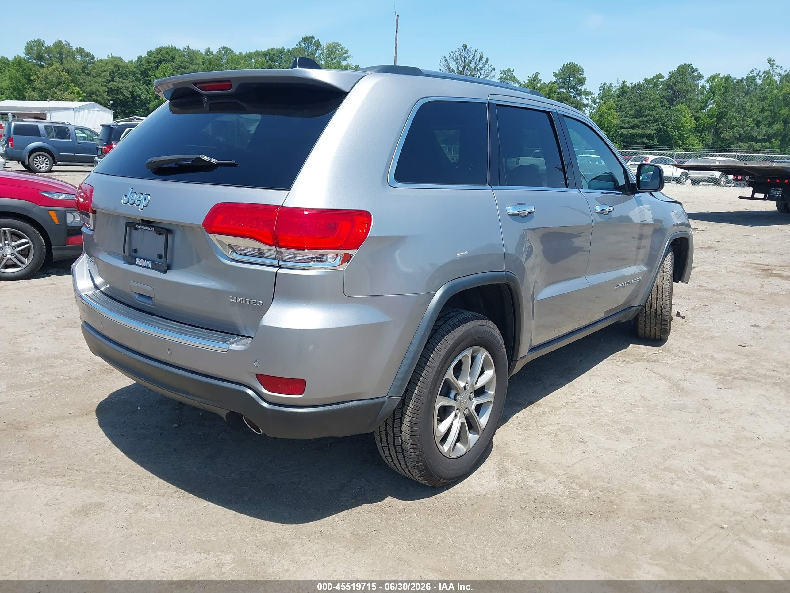 2015 Jeep Grand Cherokee Limited Silver vin: 1C4RJFBG9FC197193