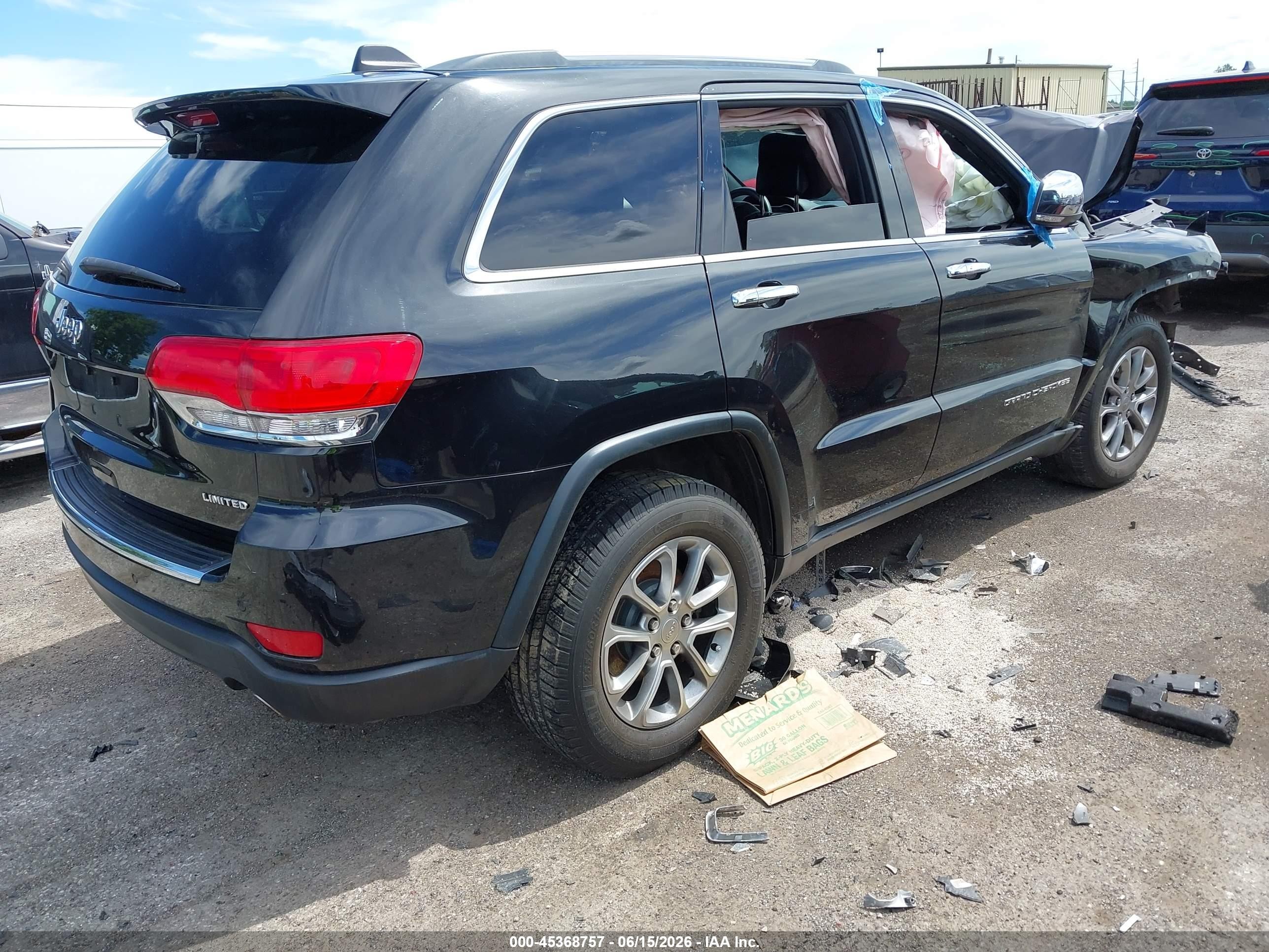2015 Jeep Grand Cherokee Limited Black vin: 1C4RJFBG9FC748092