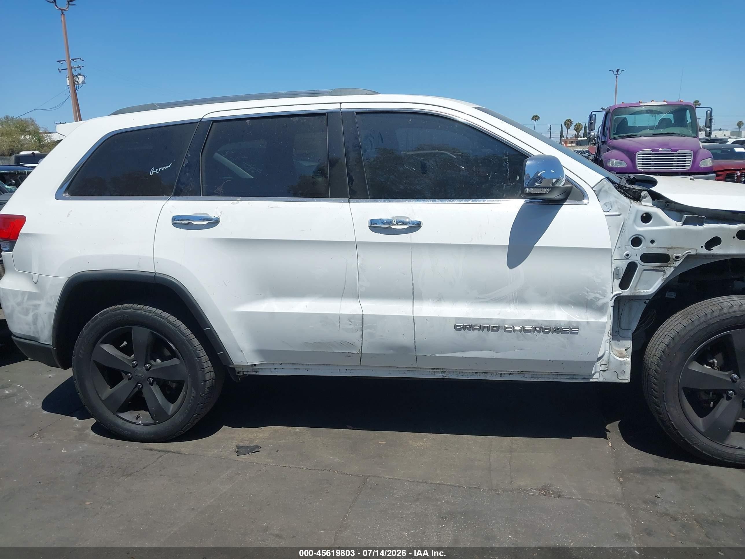 2015 Jeep Grand Cherokee Limited White vin: 1C4RJFBG9FC787510