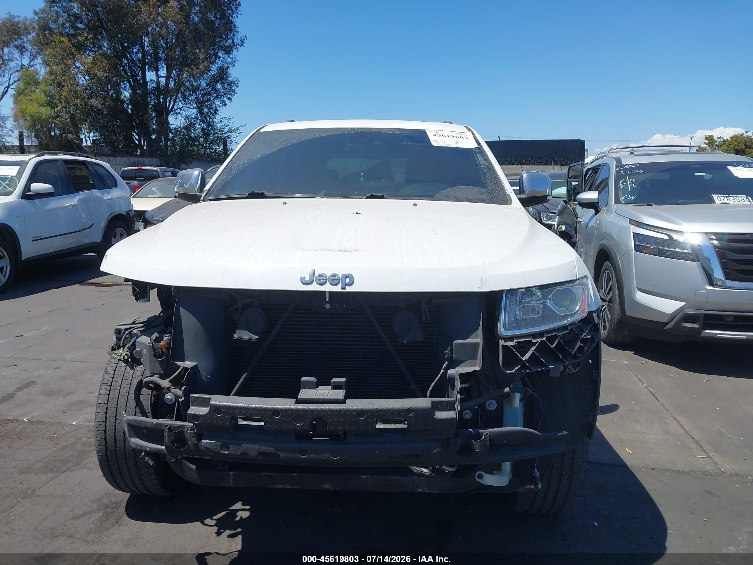 2015 Jeep Grand Cherokee Limited White vin: 1C4RJFBG9FC787510