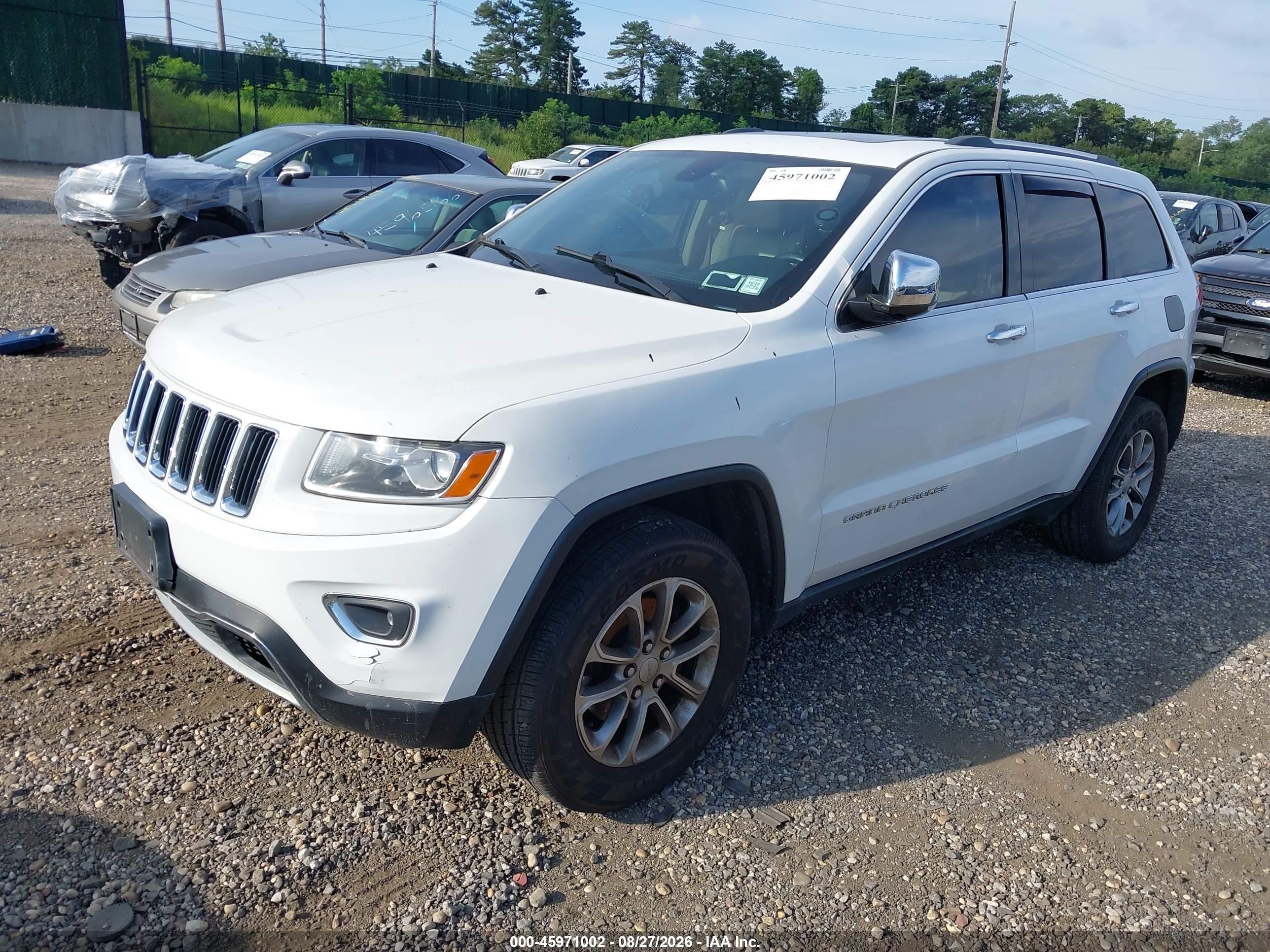 2015 Jeep Grand Cherokee Limited White vin: 1C4RJFBG9FC860228