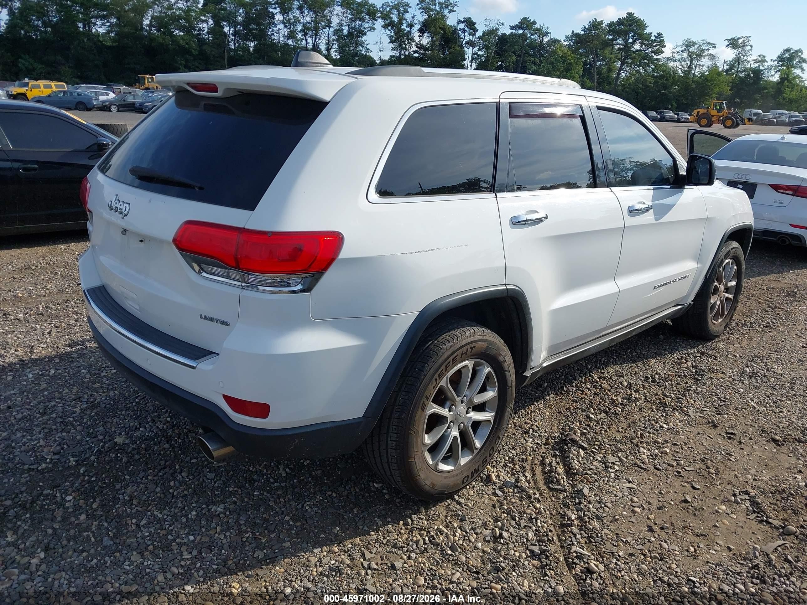 2015 Jeep Grand Cherokee Limited White vin: 1C4RJFBG9FC860228