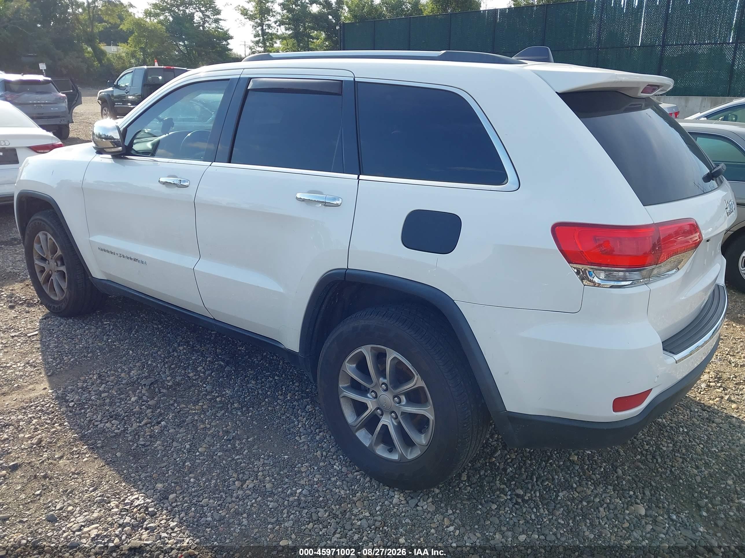 2015 Jeep Grand Cherokee Limited White vin: 1C4RJFBG9FC860228