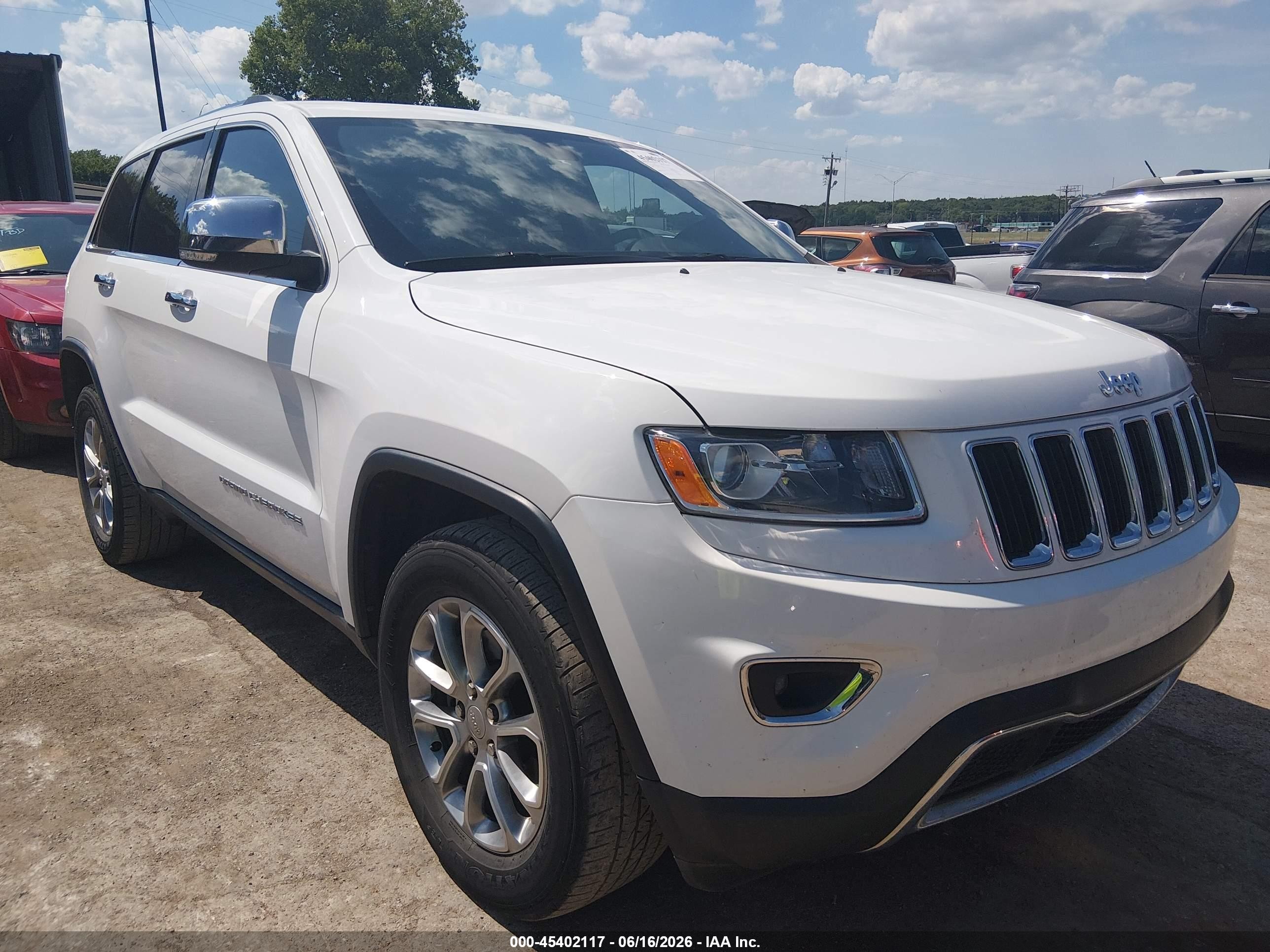 2015 Jeep Grand Cherokee Limited White vin: 1C4RJFBG9FC911016