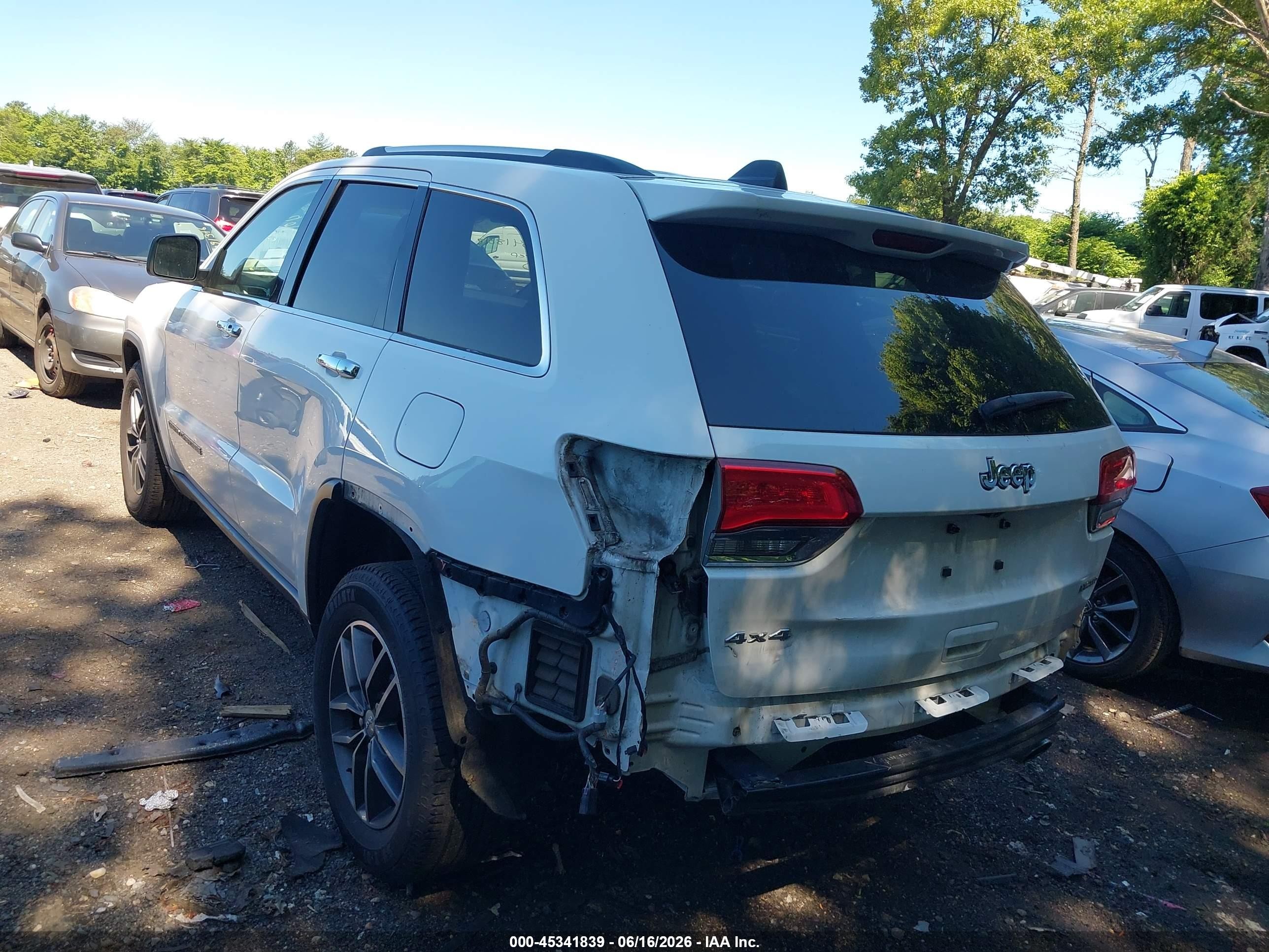 2017 Jeep Grand Cherokee Limited 4x4 White vin: 1C4RJFBG9HC849751