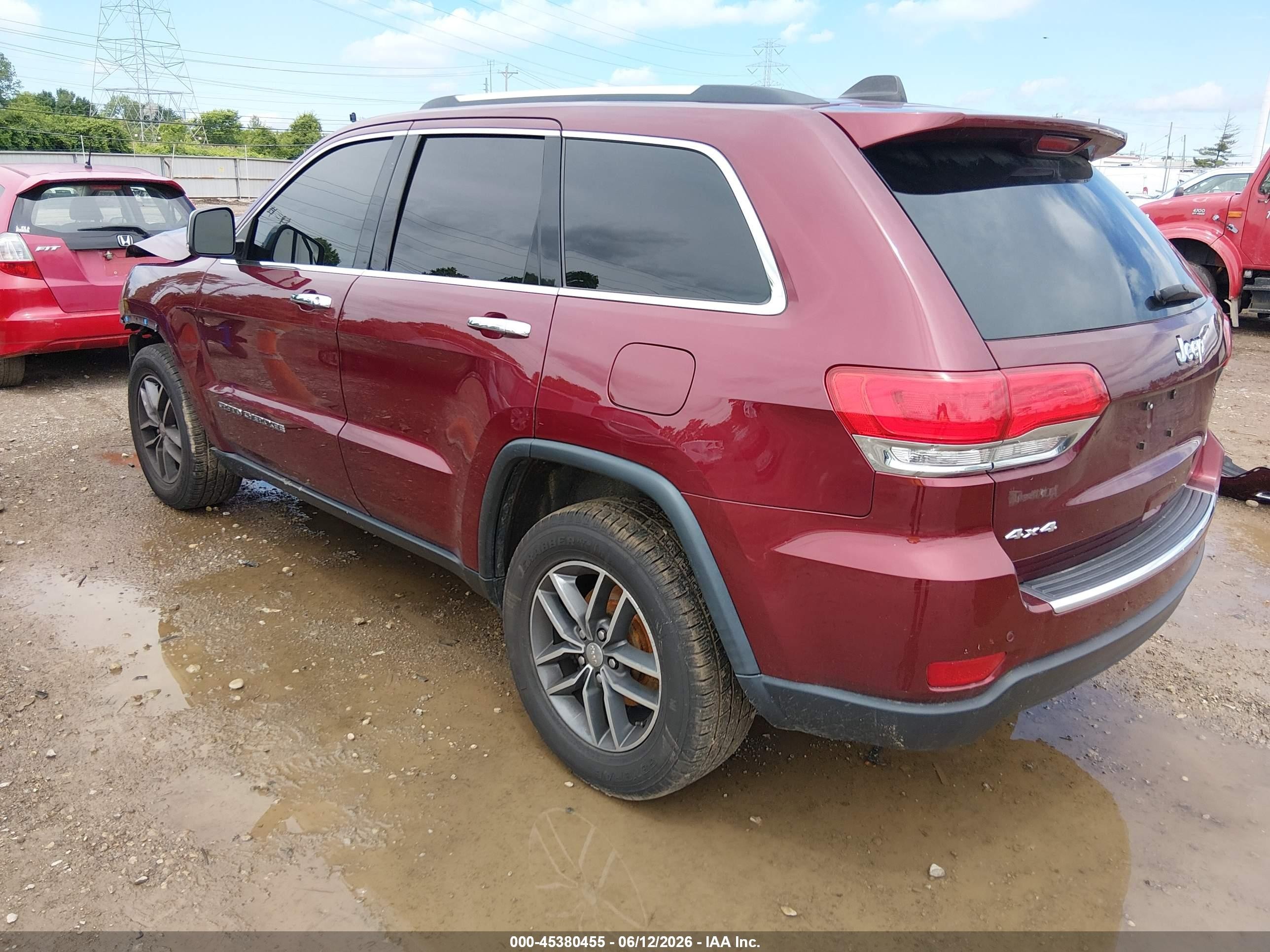 2017 Jeep Grand Cherokee Limited 4x4 Burgundy vin: 1C4RJFBG9HC874245
